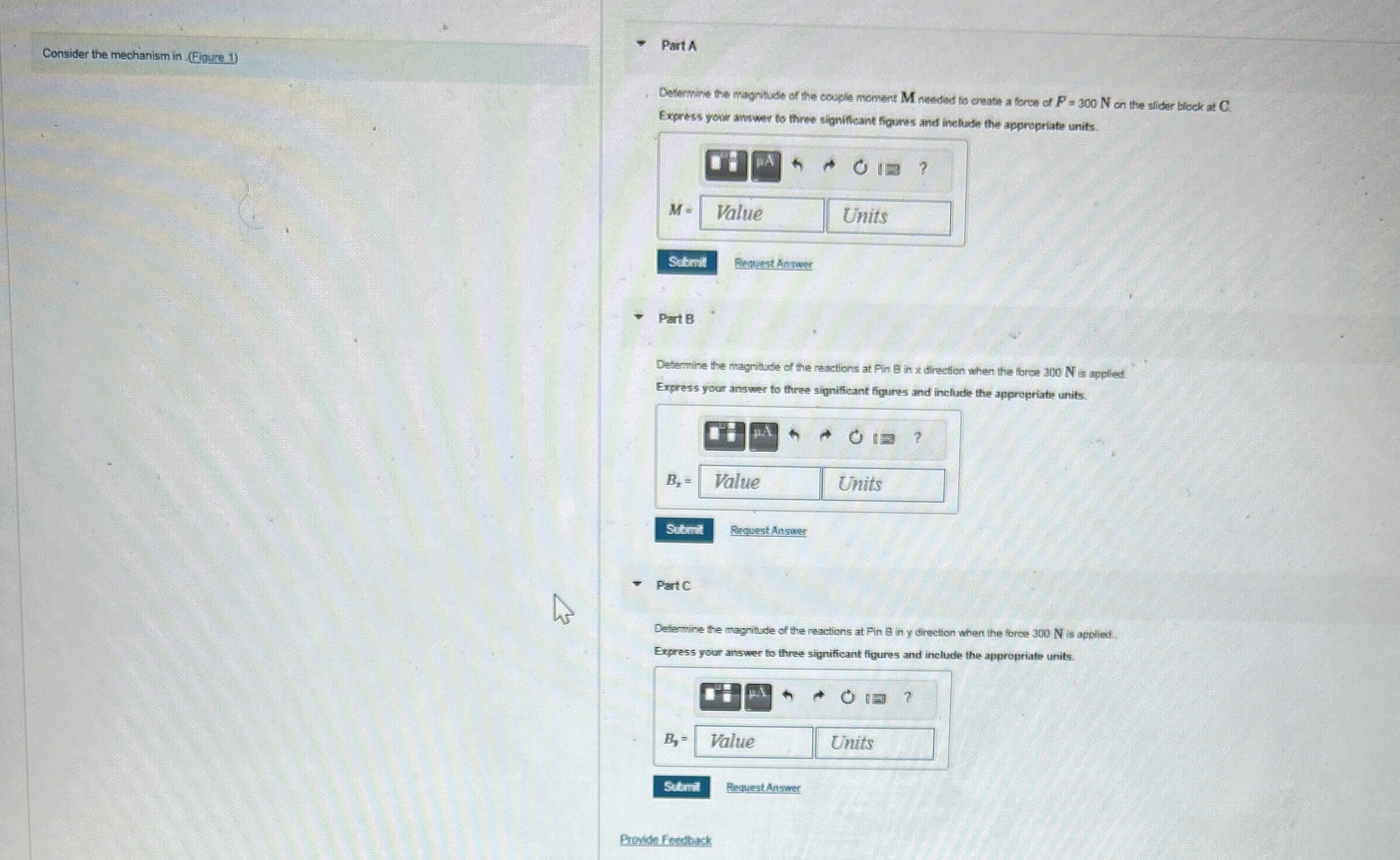 Consider the mechanism in ( Eigure 1 ) PartA