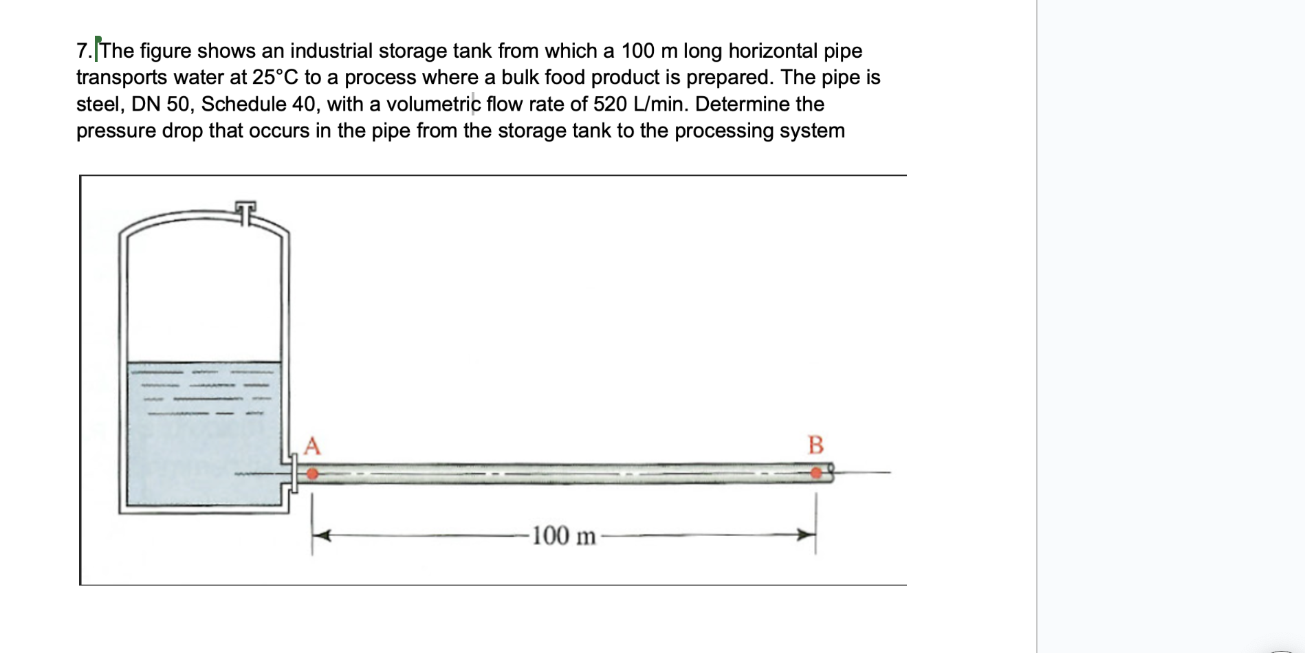 The figure shows an industrial storage tank from