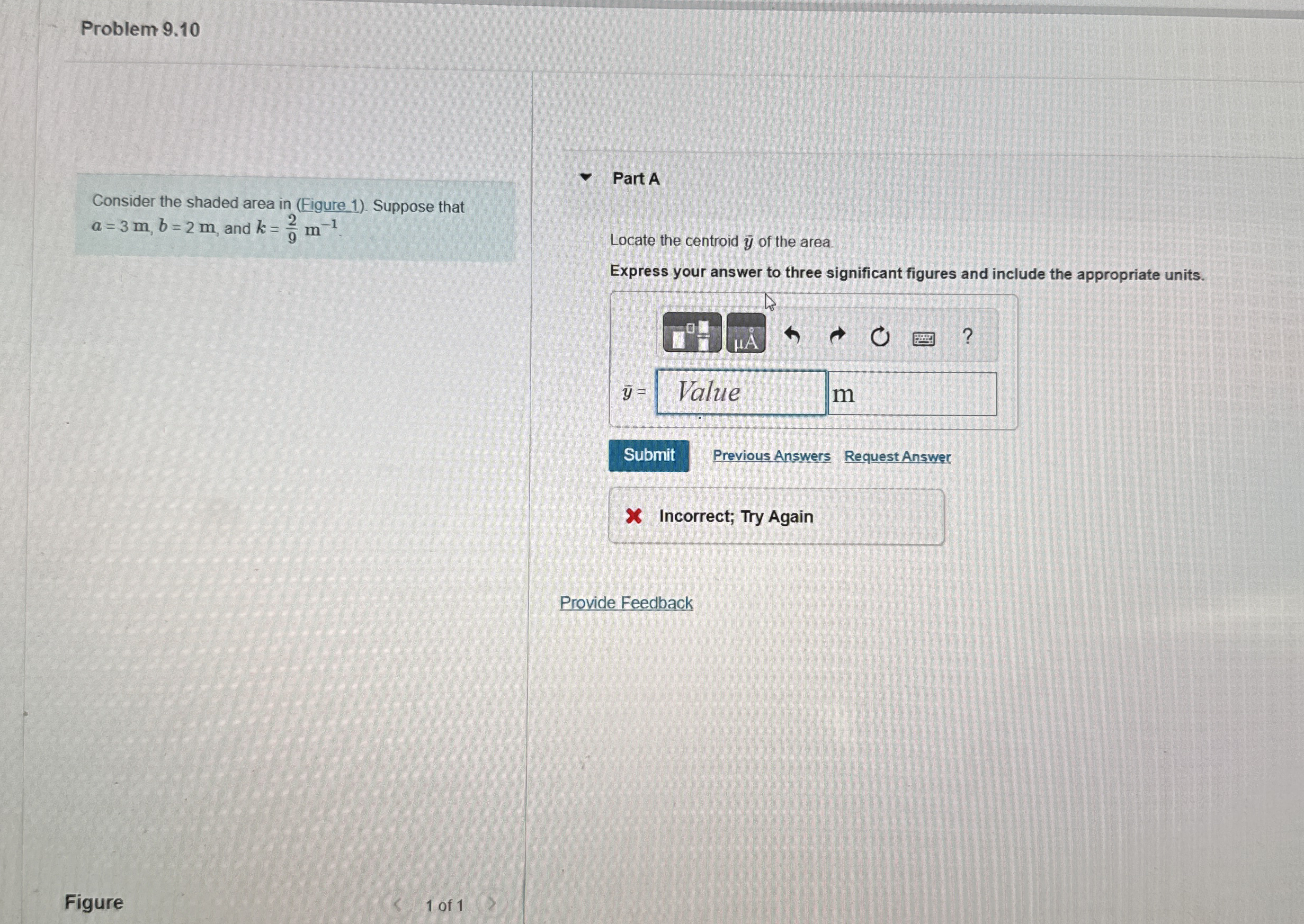 Problem 9 . 1 0 Consider the shaded area in (
