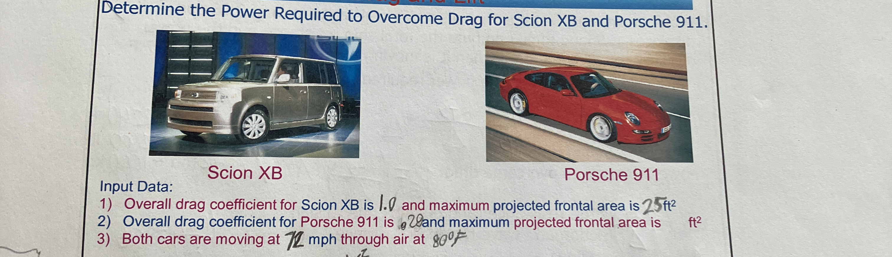 Determine the Power Required to Overcome Drag for