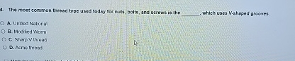 The most common thread type used today for nuta,