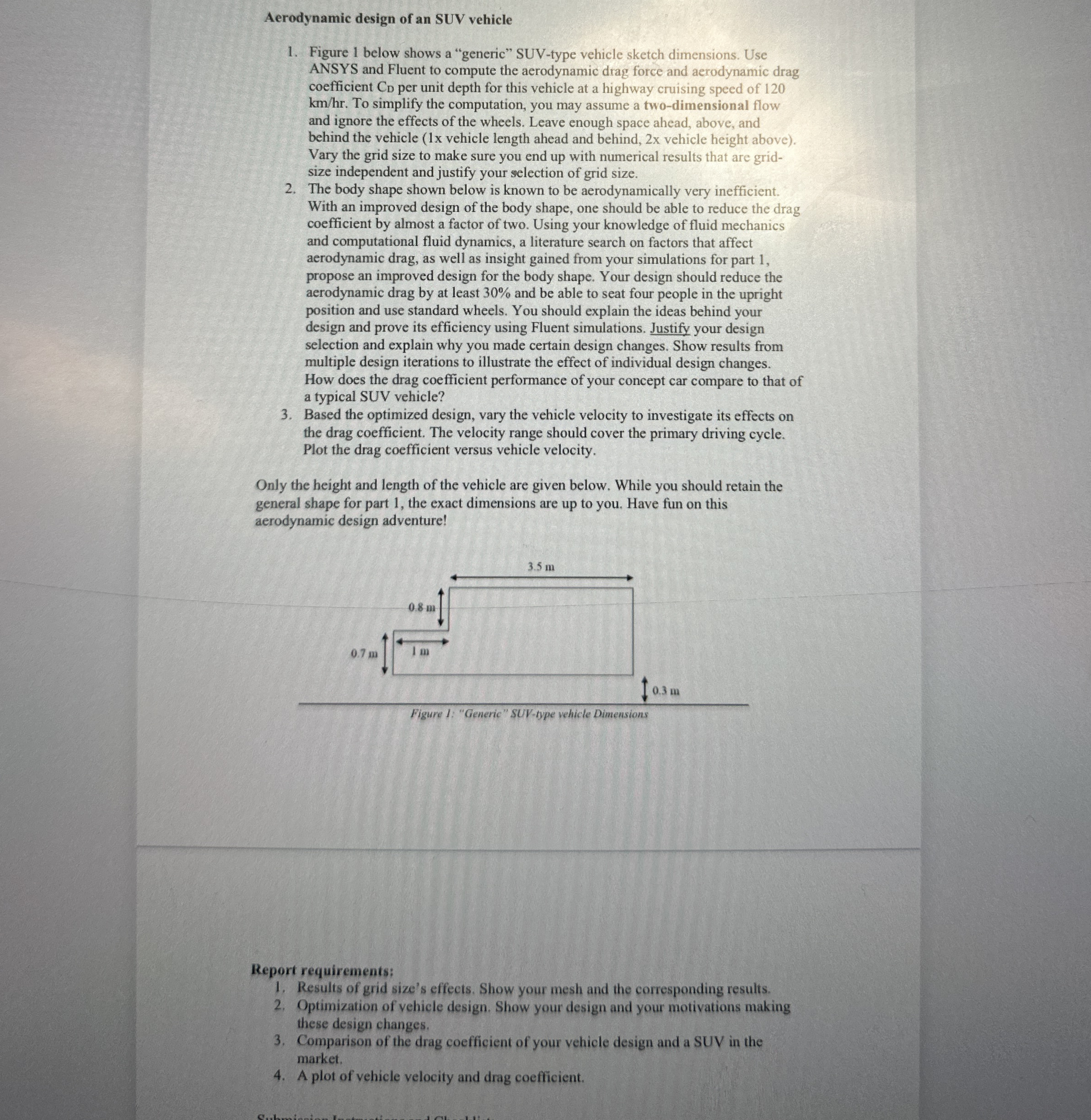 Aerodynamic design of an SUV vehicle Figure 1