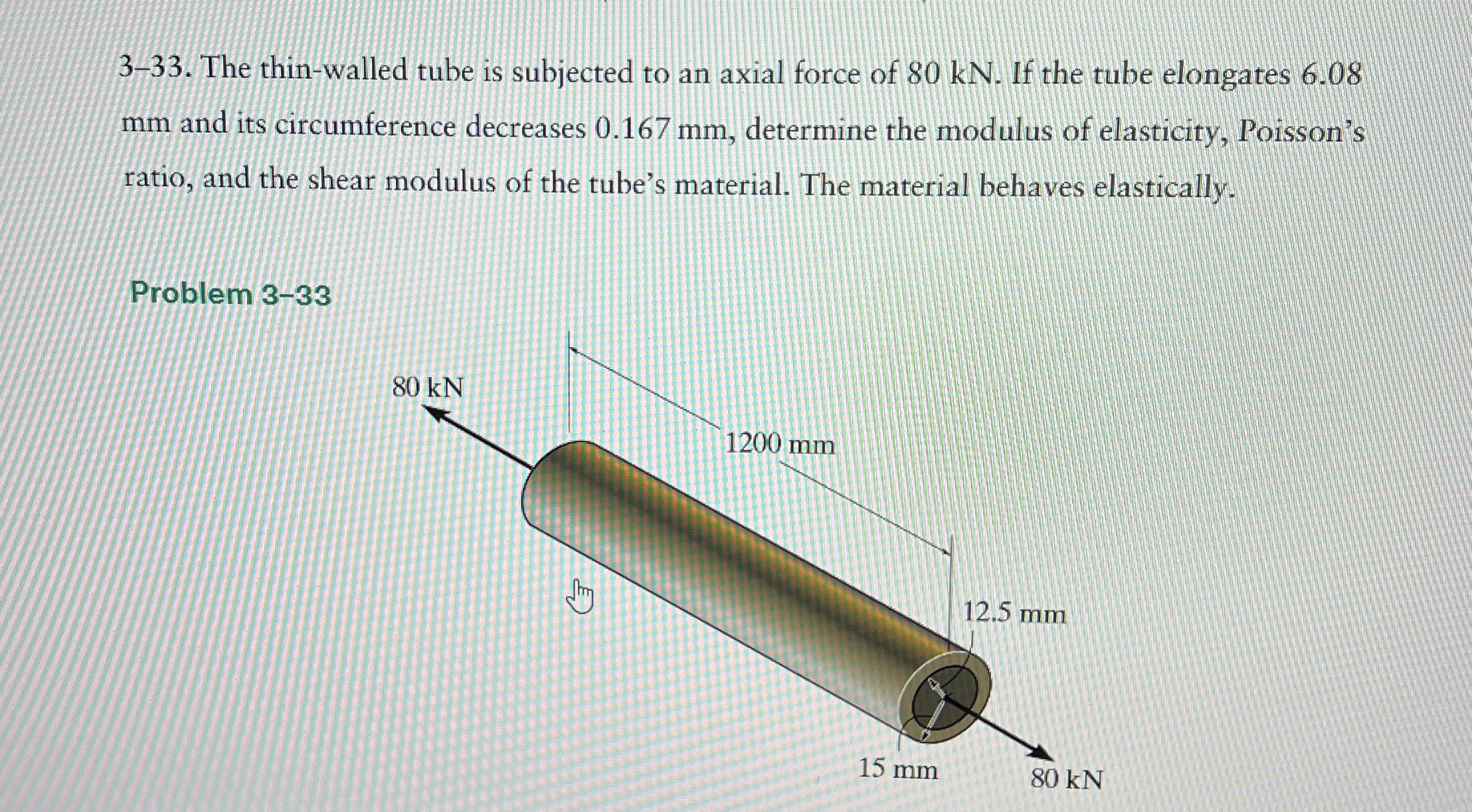 3 - 3 3 . The thin - walled tube is subjected to