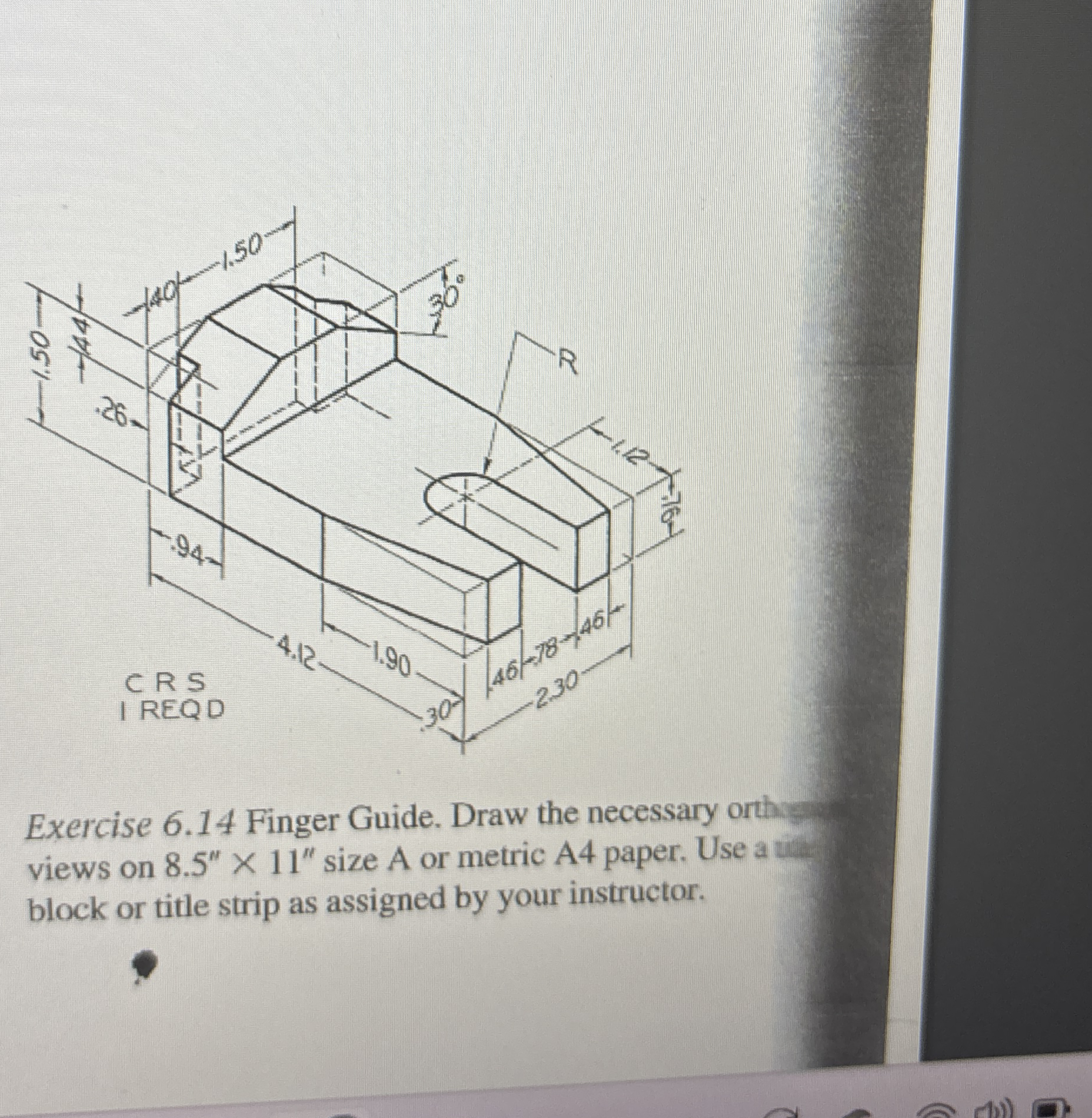 Exercise 0 . 1 2 Tool Holder. Draw the necessary