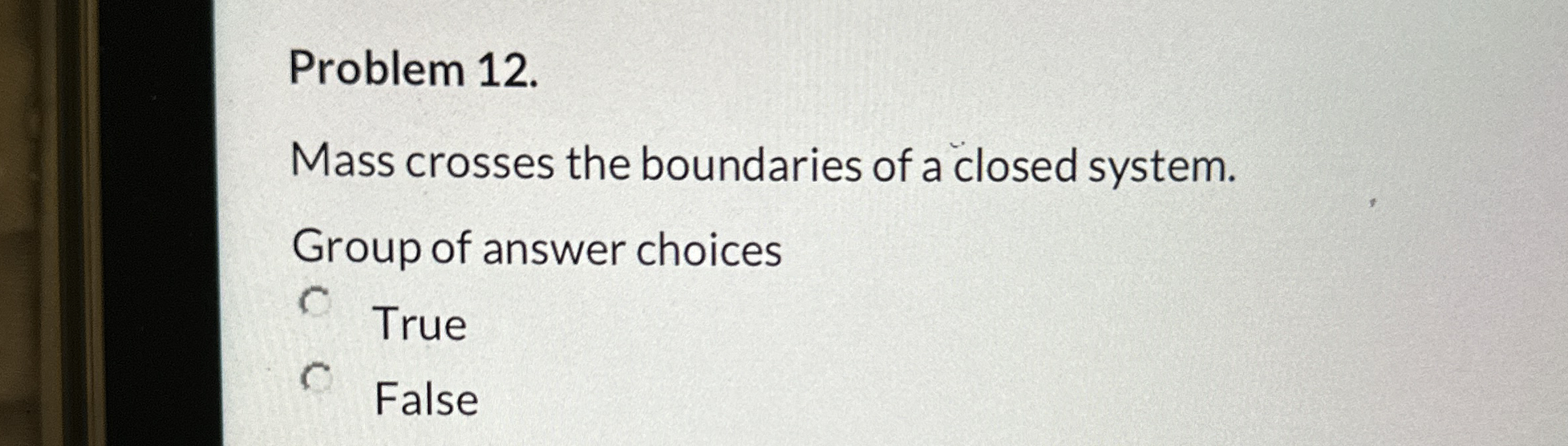 Problem 1 2 . Mass crosses the boundaries of a