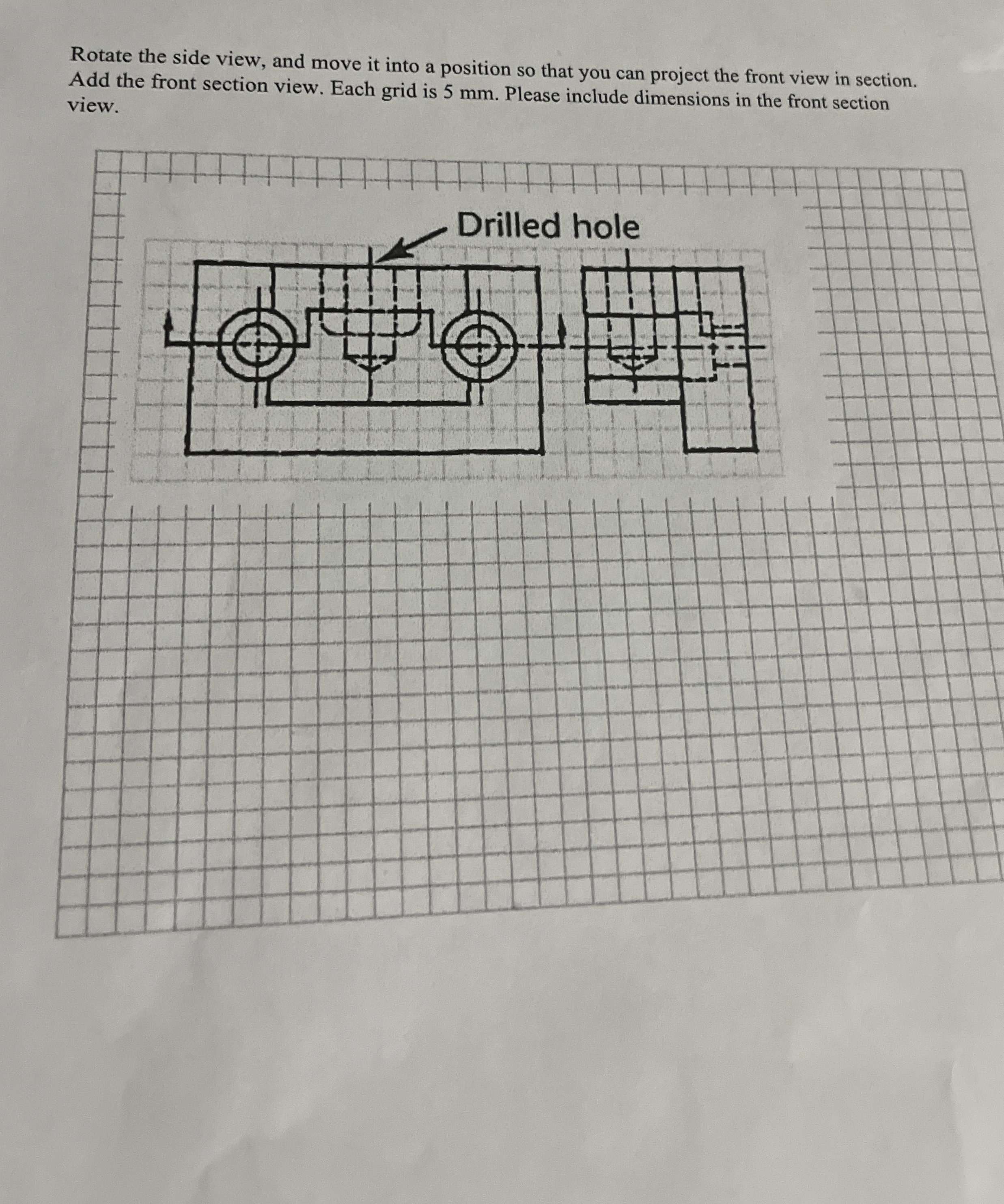 Rotate the side view, and move it into a position