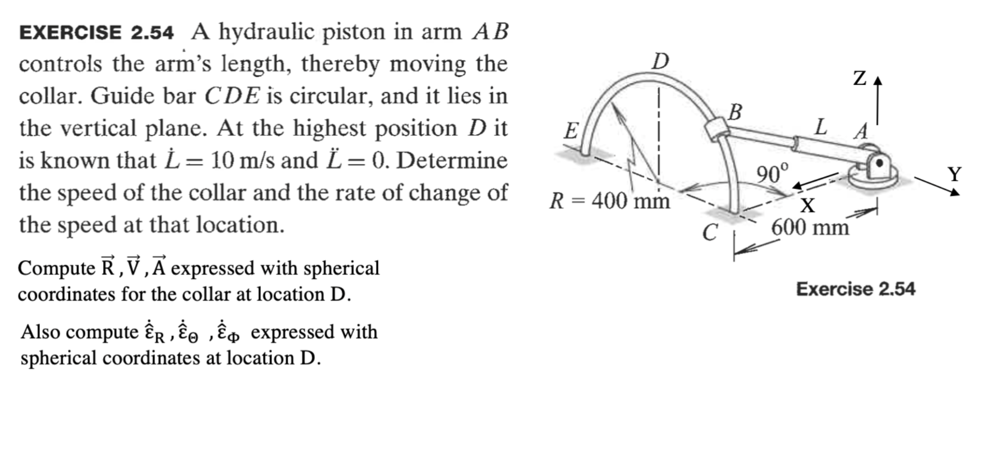EXERCISE 2 . 5 4 A hydraulic piston in arm A B