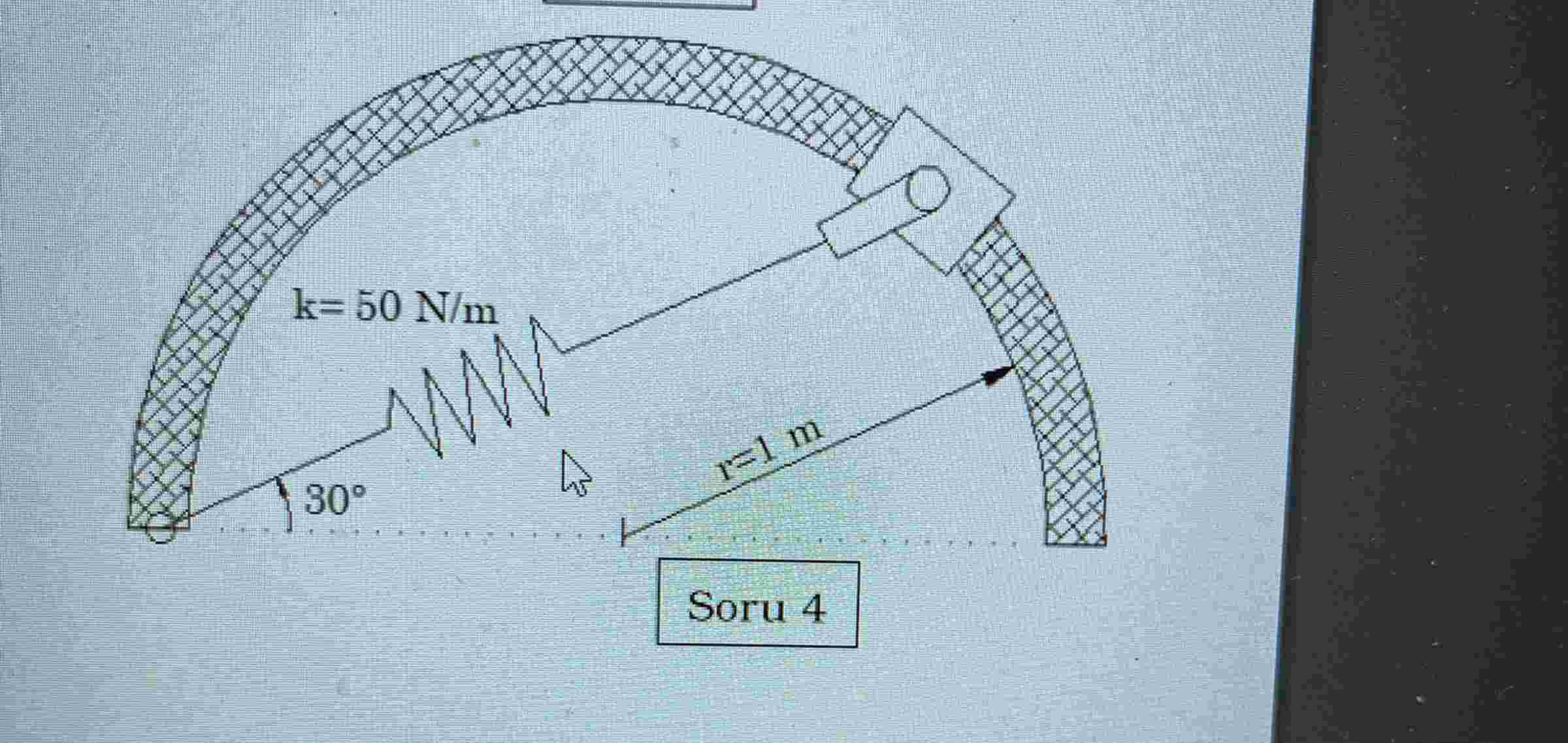 1 m yar ap ndaki sabitlenmi dairesel boru zerinde