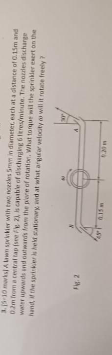 ( 5 + 1 0 marks ) A lawn sprinkler with two