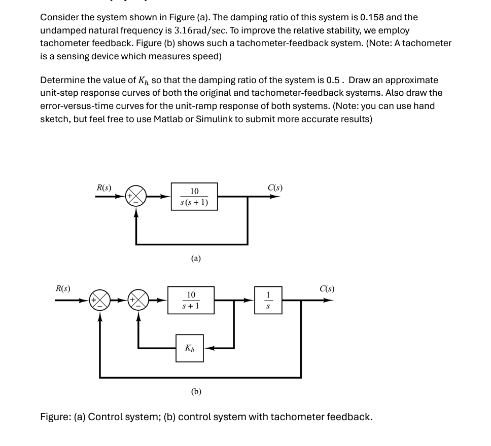 Consider the system shown in Figure ( a ) . The