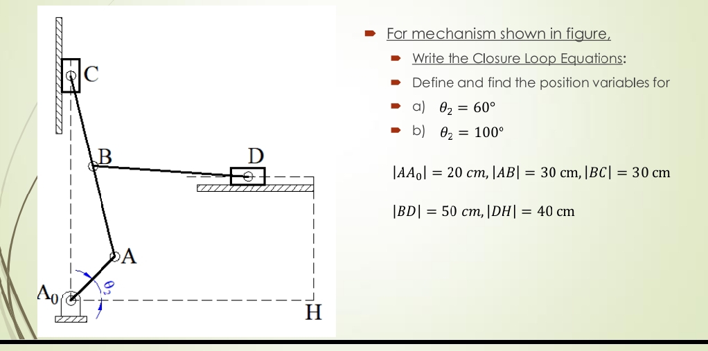 For mechanism shown in figure, Write the Closure