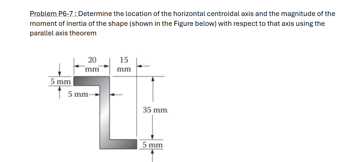 Problem P 6 - 7 : Determine the location of the