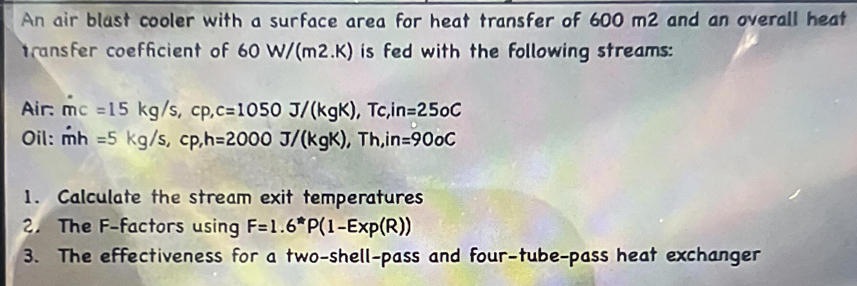 An air blast cooler with a surface area for heat
