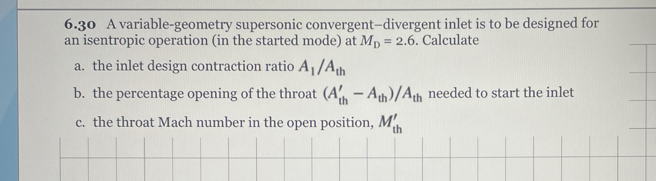 6 . 3 0 A variable - geometry supersonic