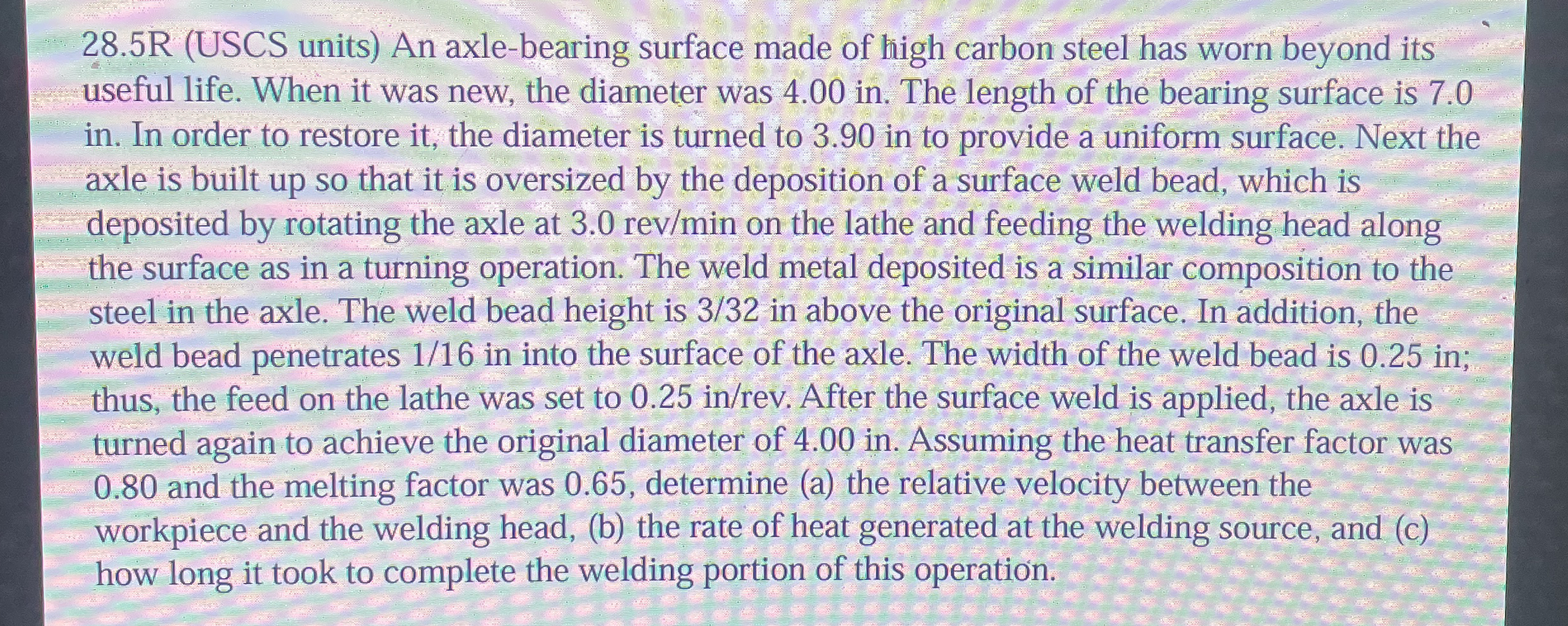 2 8 . 5 R ( USCS units ) An axle - bearing