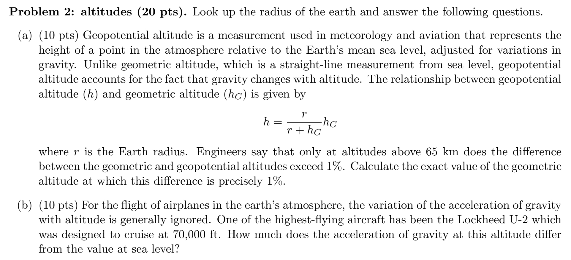 Problem 2 : altitudes ( \ ( \ mathbf { 2 0 } \