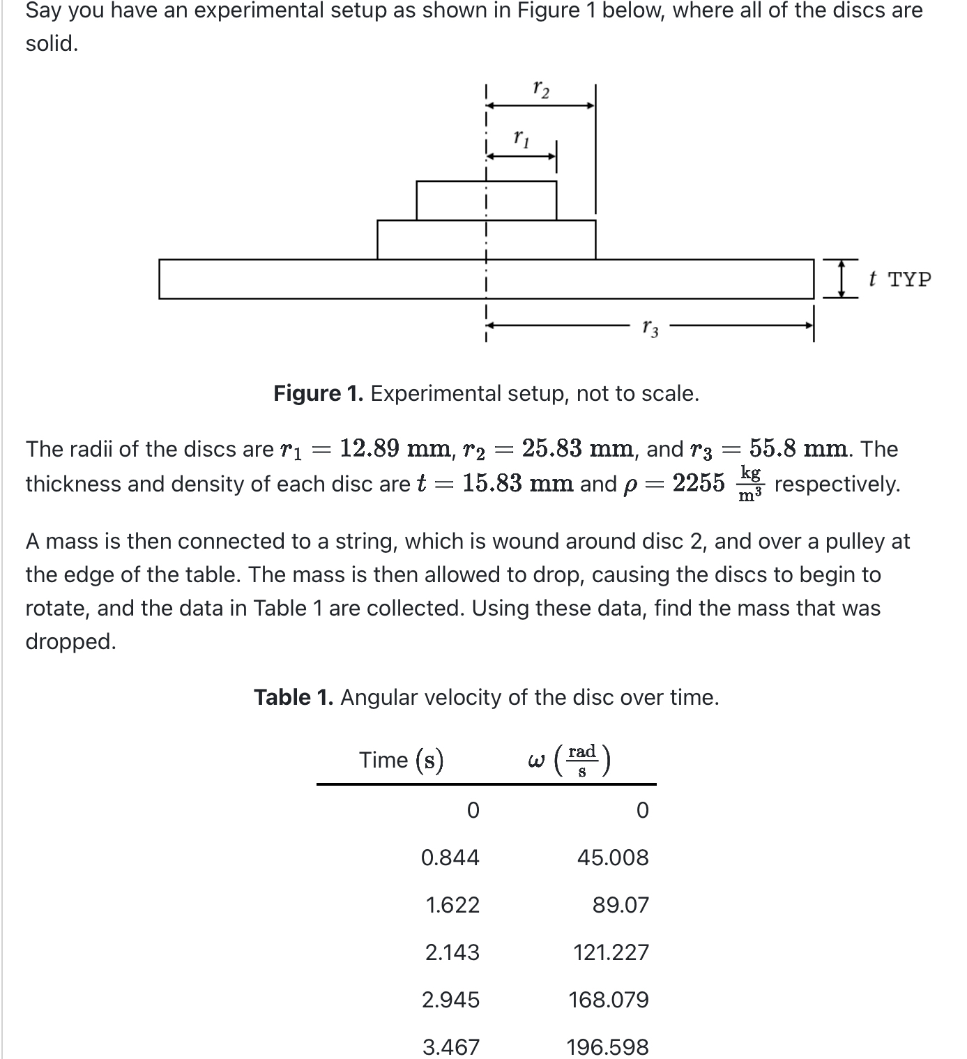 Say you have an experimental setup as shown in