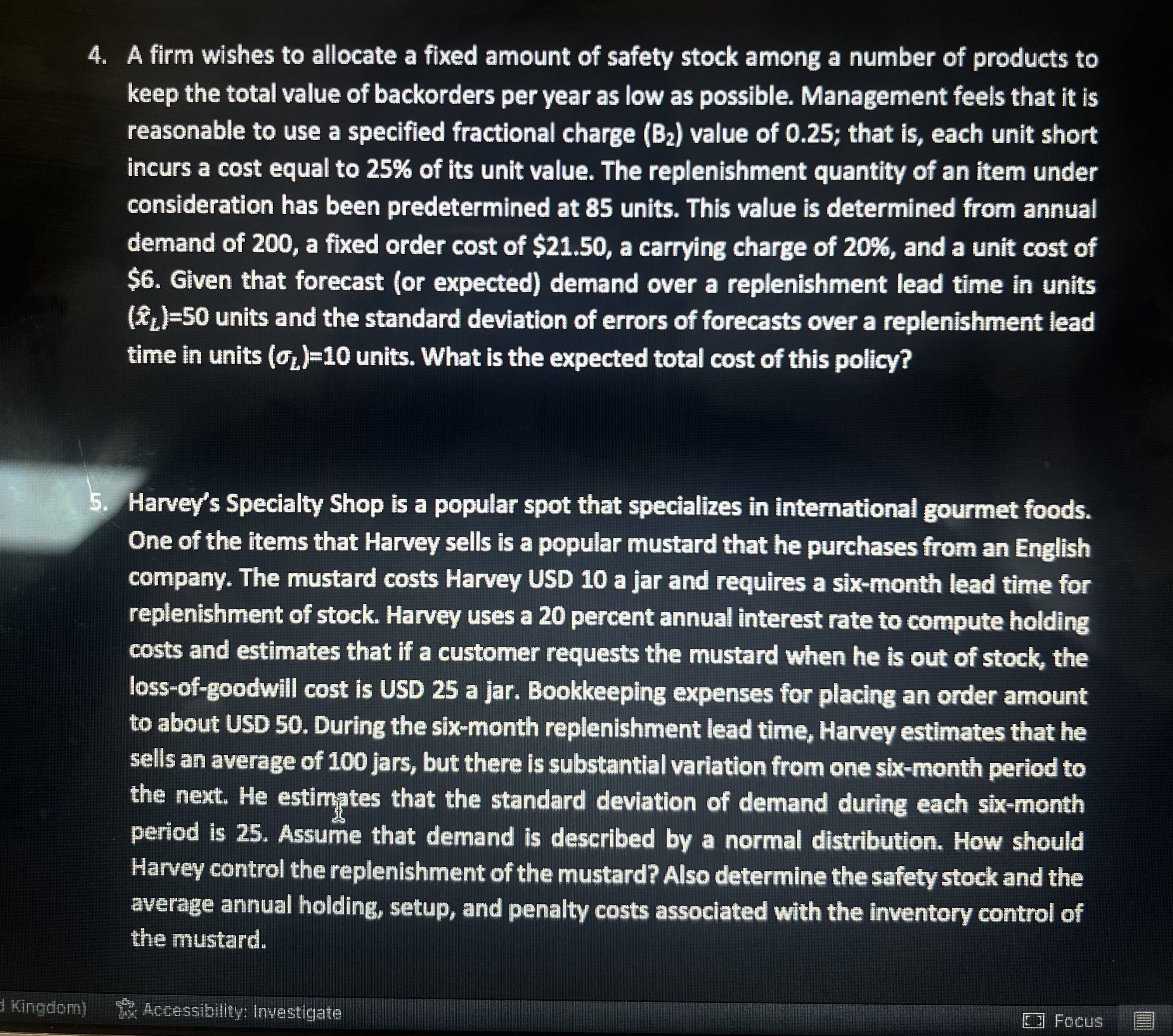 Course name: production planning and scheduling