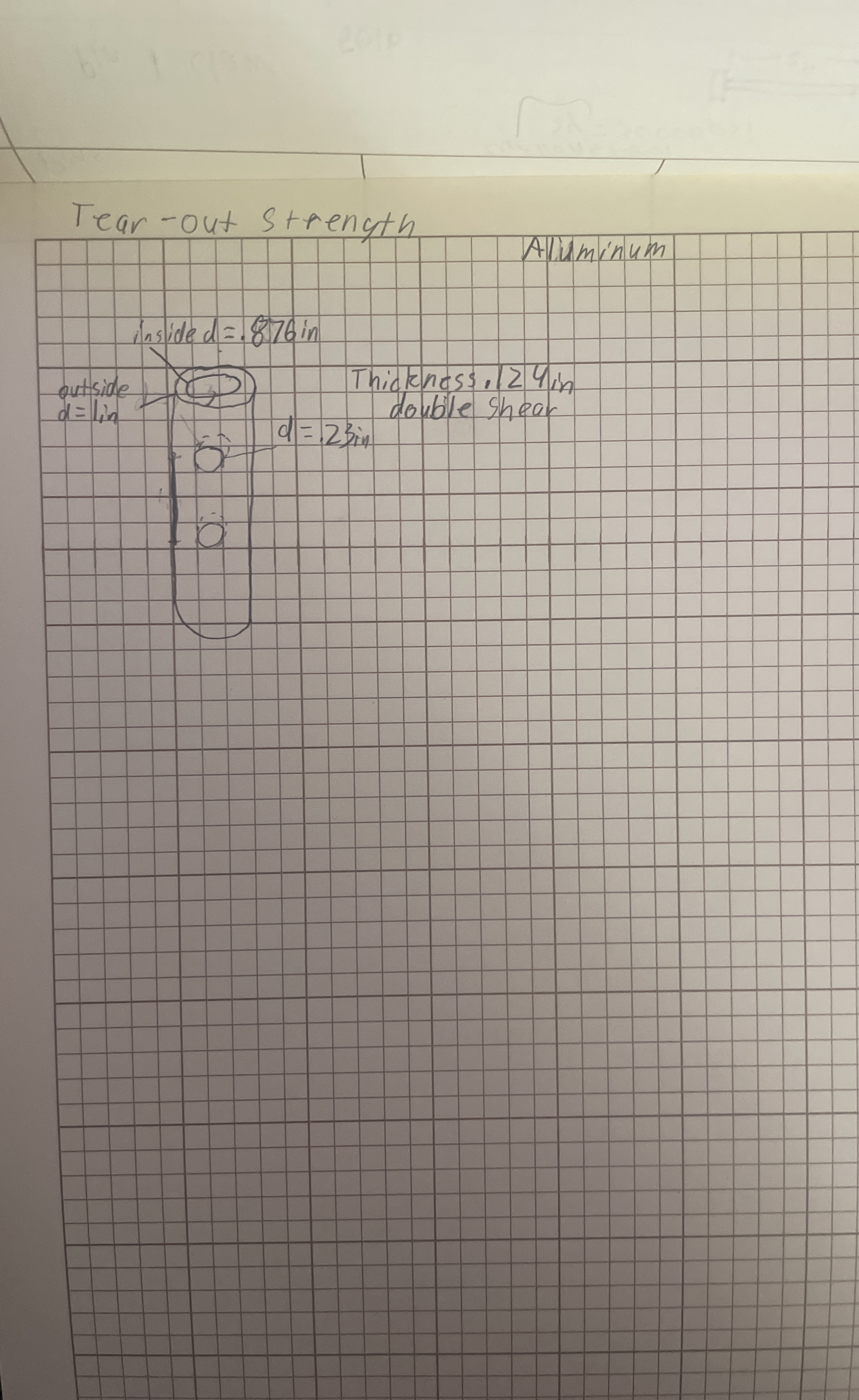 Tear - out Strength Aluminum Need to find the