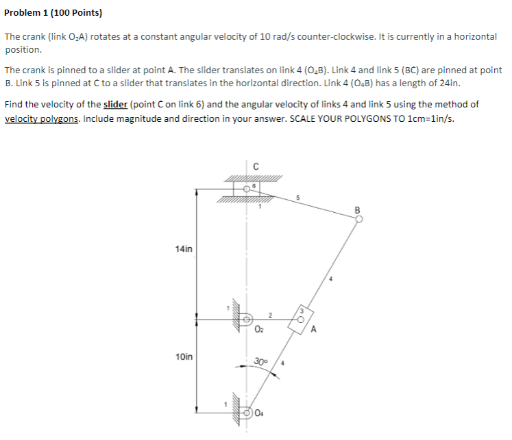 Problem 1 ( 1 0 0 Points ) The crank ( link \ ( \