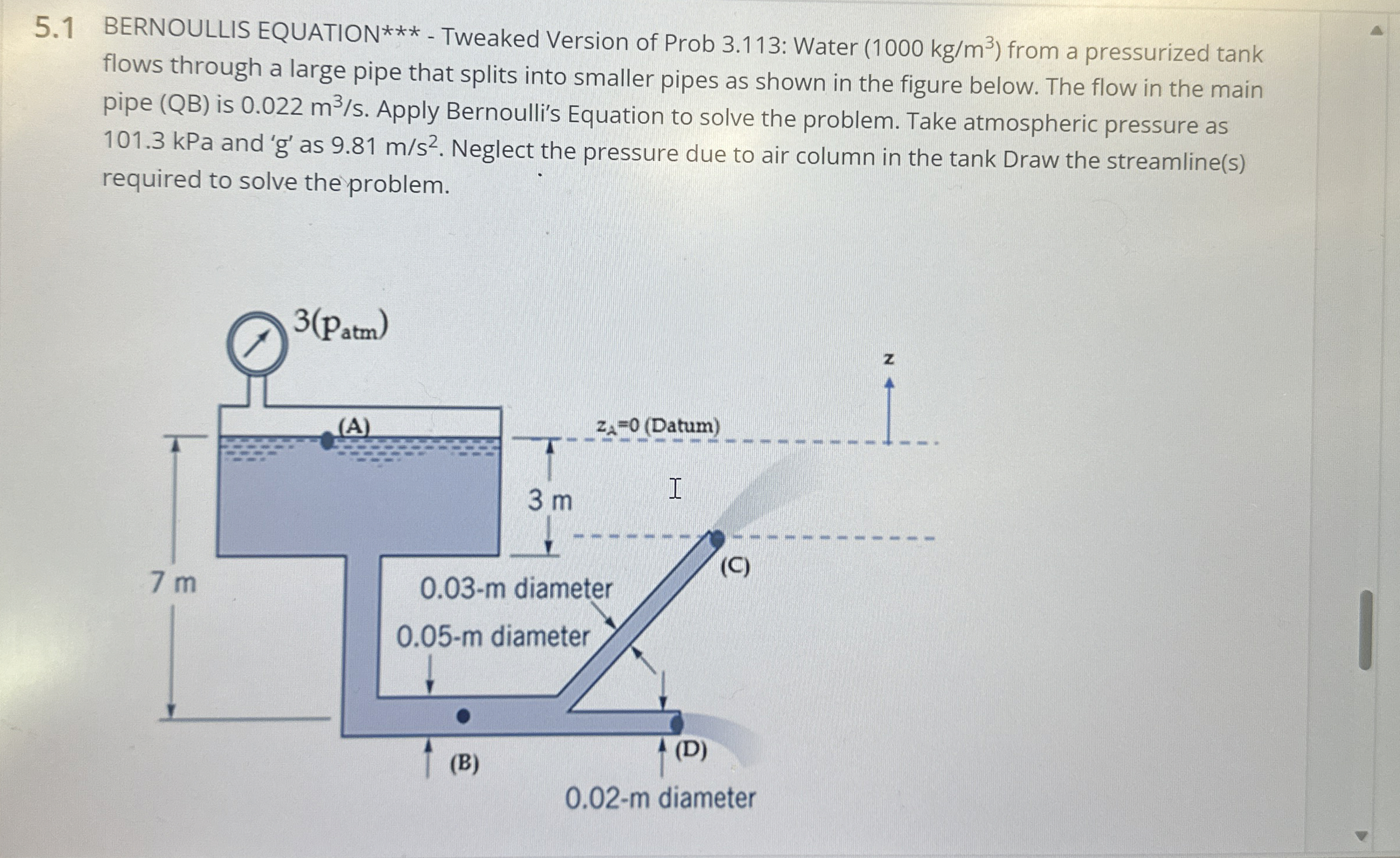 5 . 1 BERNOULLIS EQUATION * * * - Tweaked Version