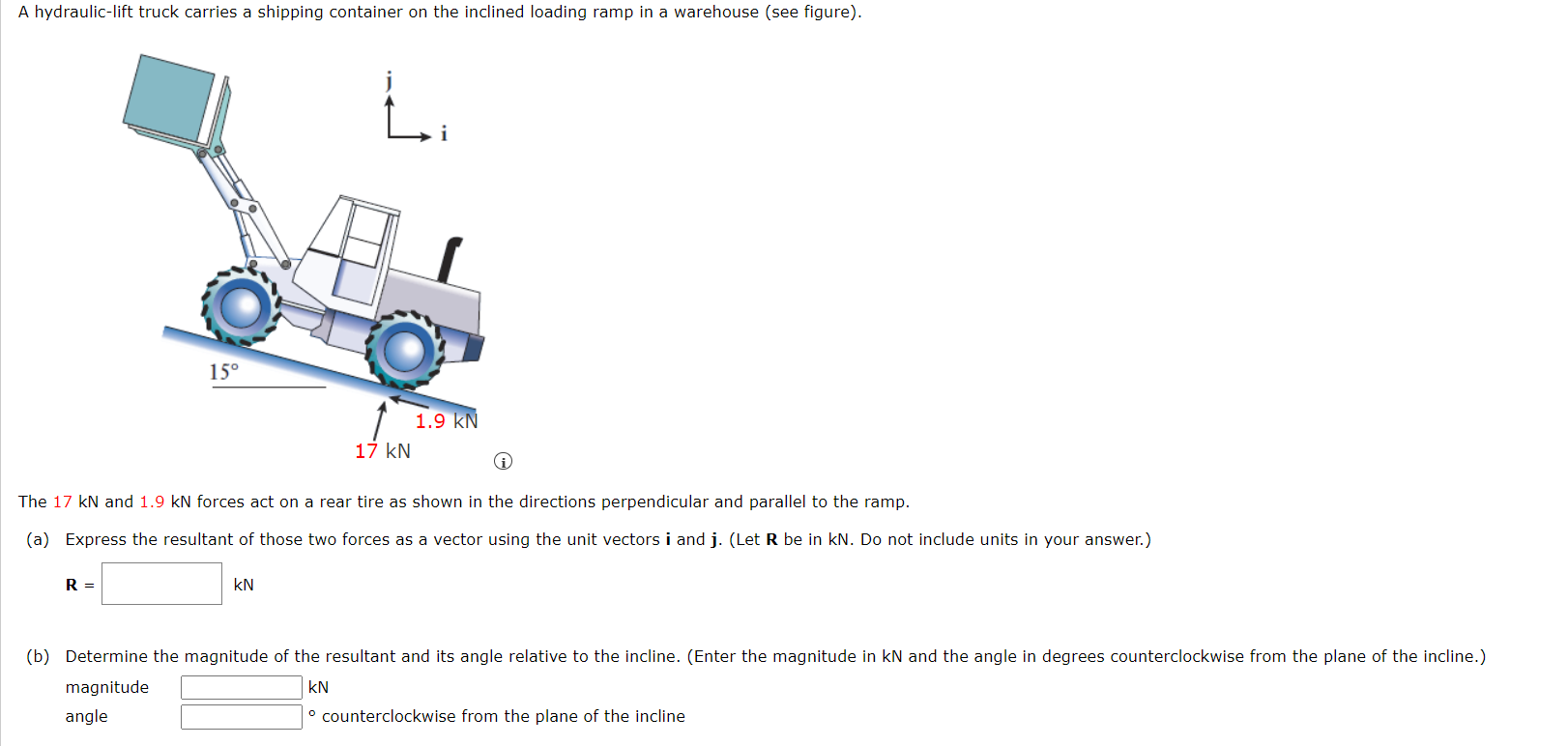 A hydraulic - lift truck carries a shipping