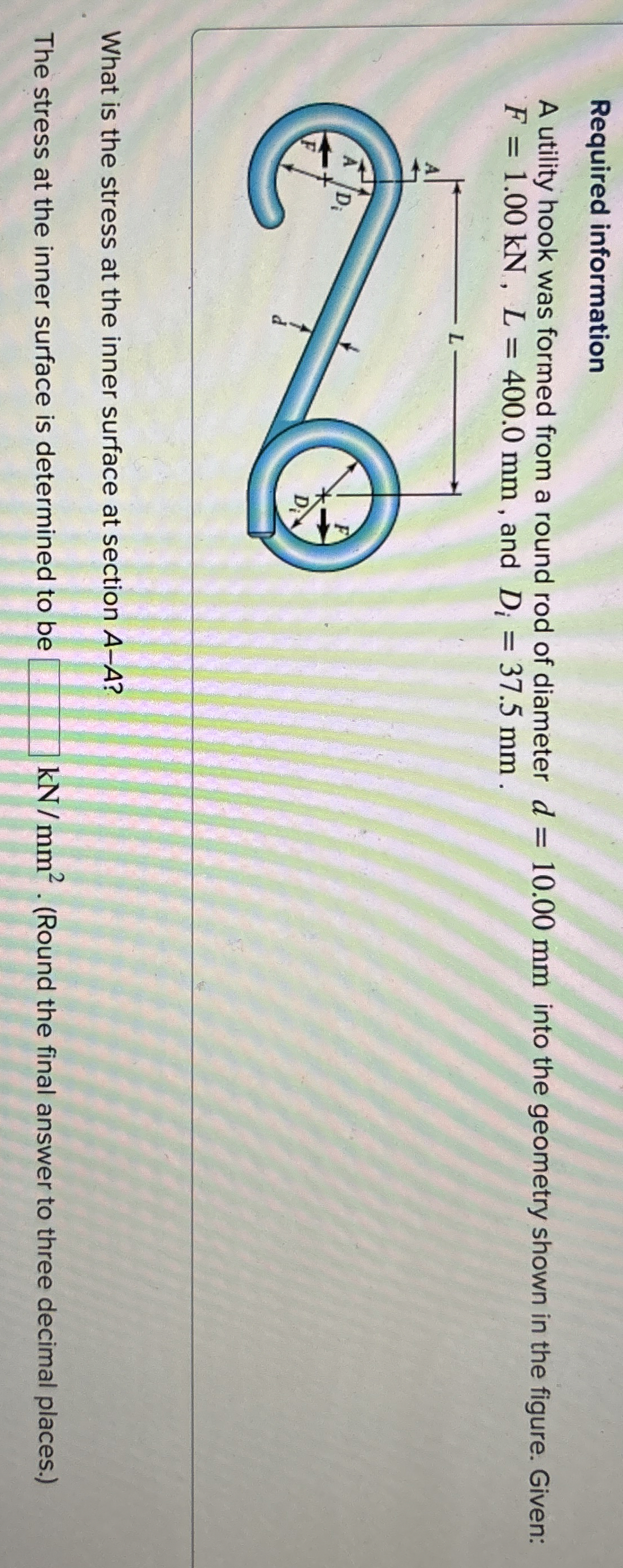 Required information A utility hook was formed