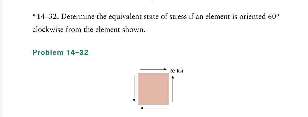 * 1 4 - 3 2 . Determine the equivalent state of