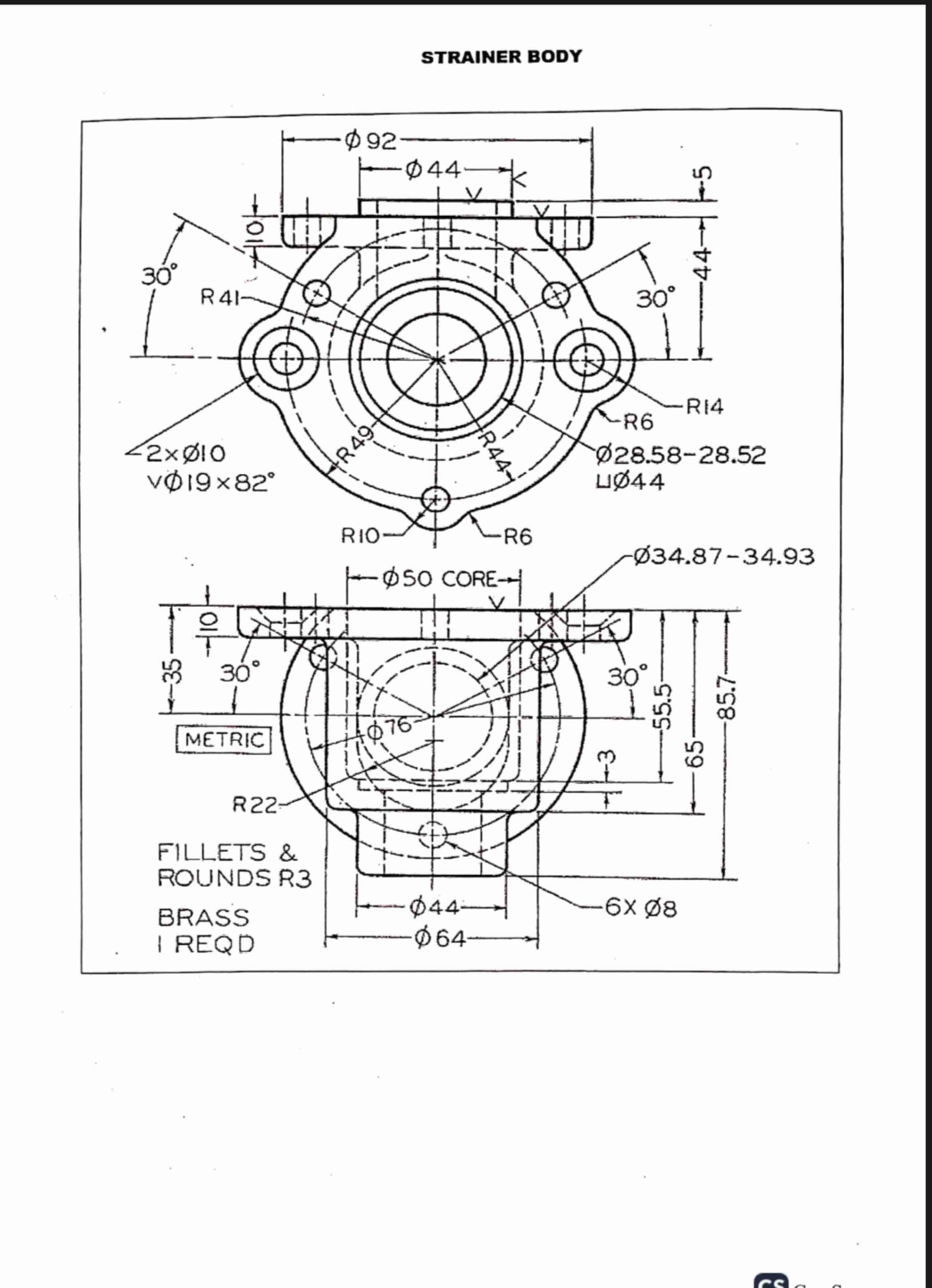 STRAINER BODY Can explain it with dimensions.