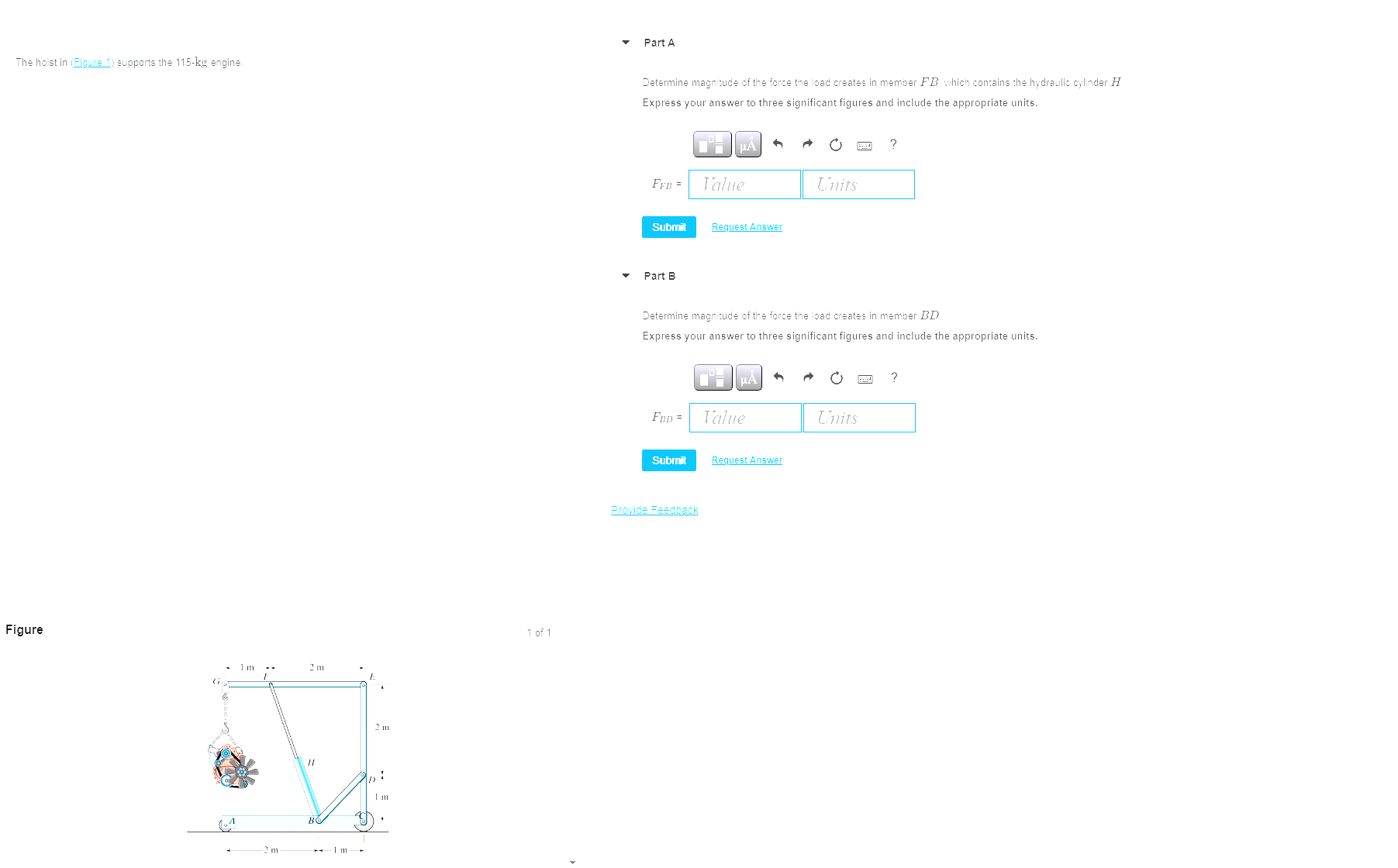 Determine magn:ude of the force the load creates
