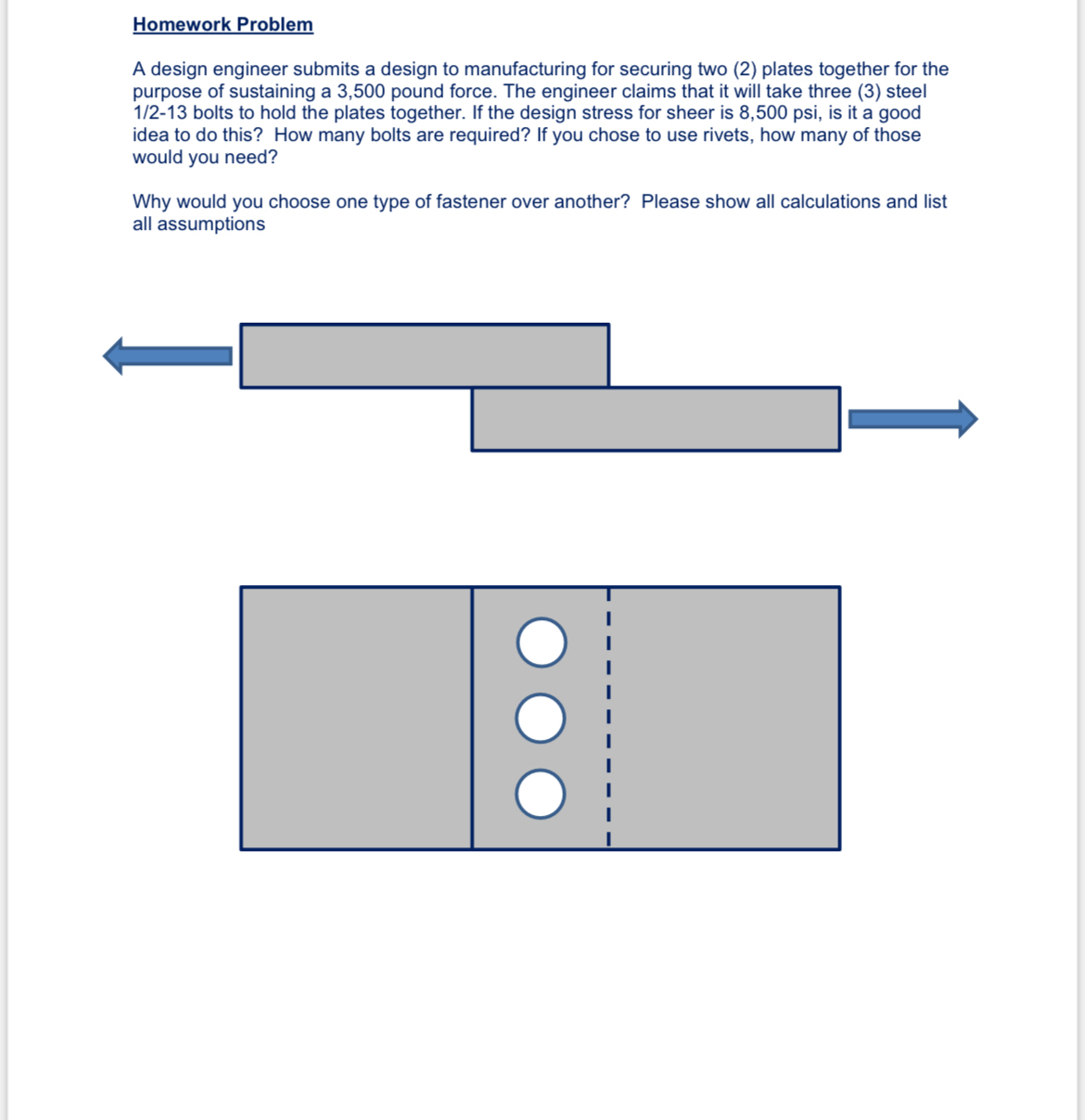 Homework Problem A design engineer submits a
