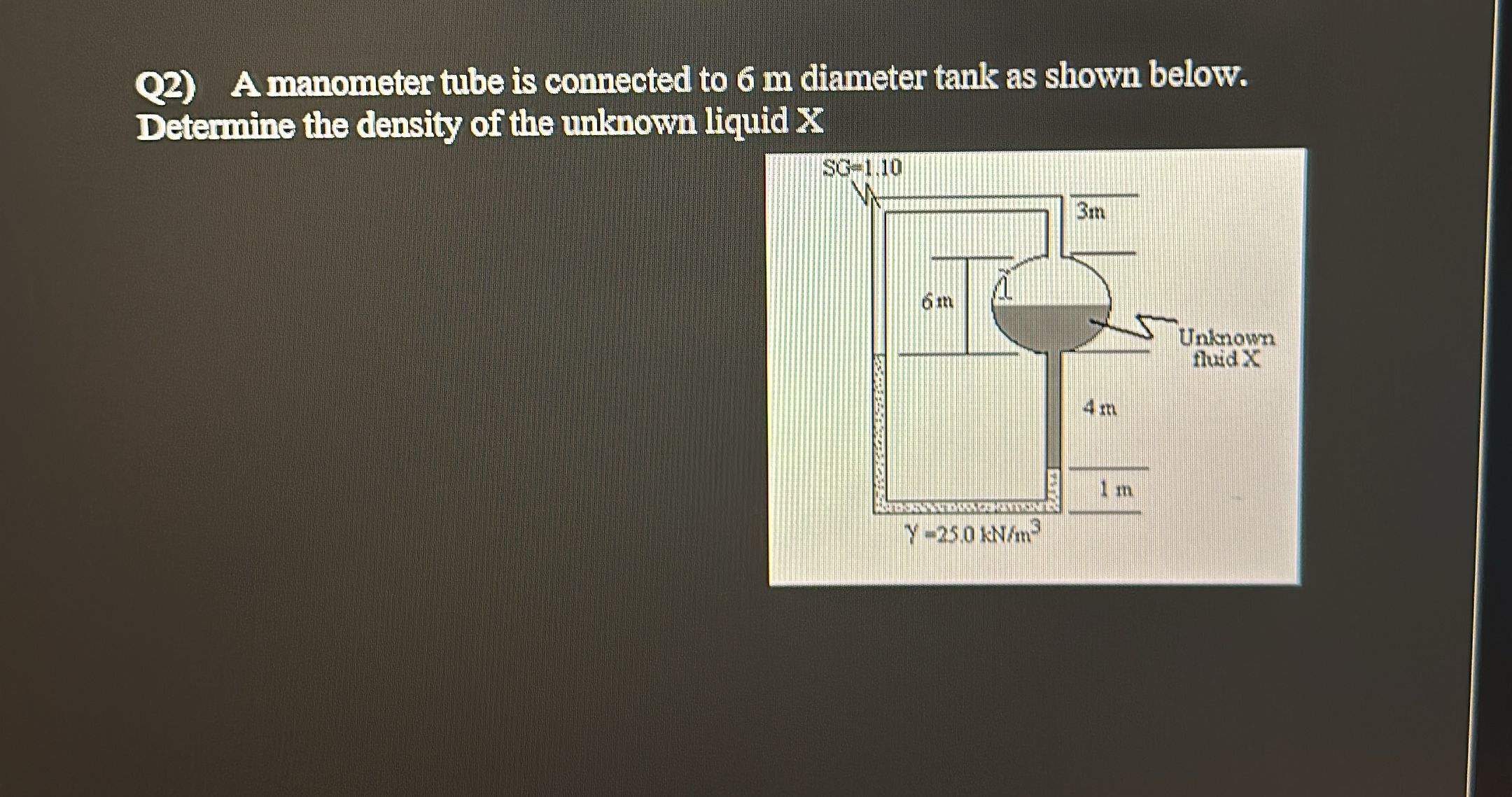 Q 2 ) A manometer tube is connected to 6 m