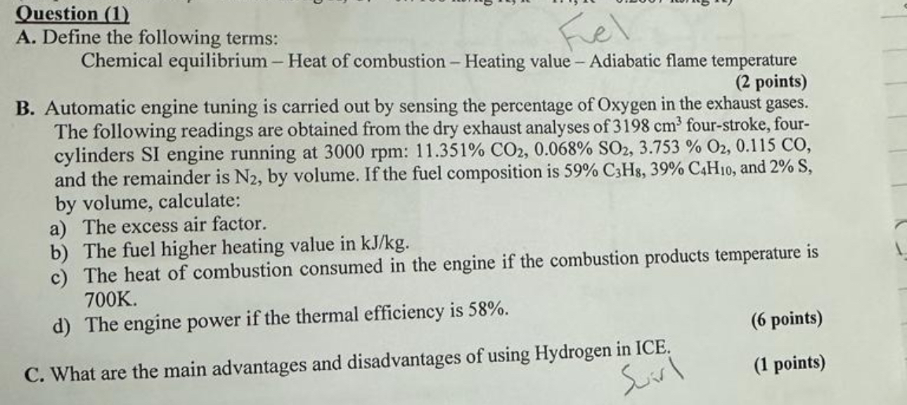 Question ( 1 ) A . Define the following terms: