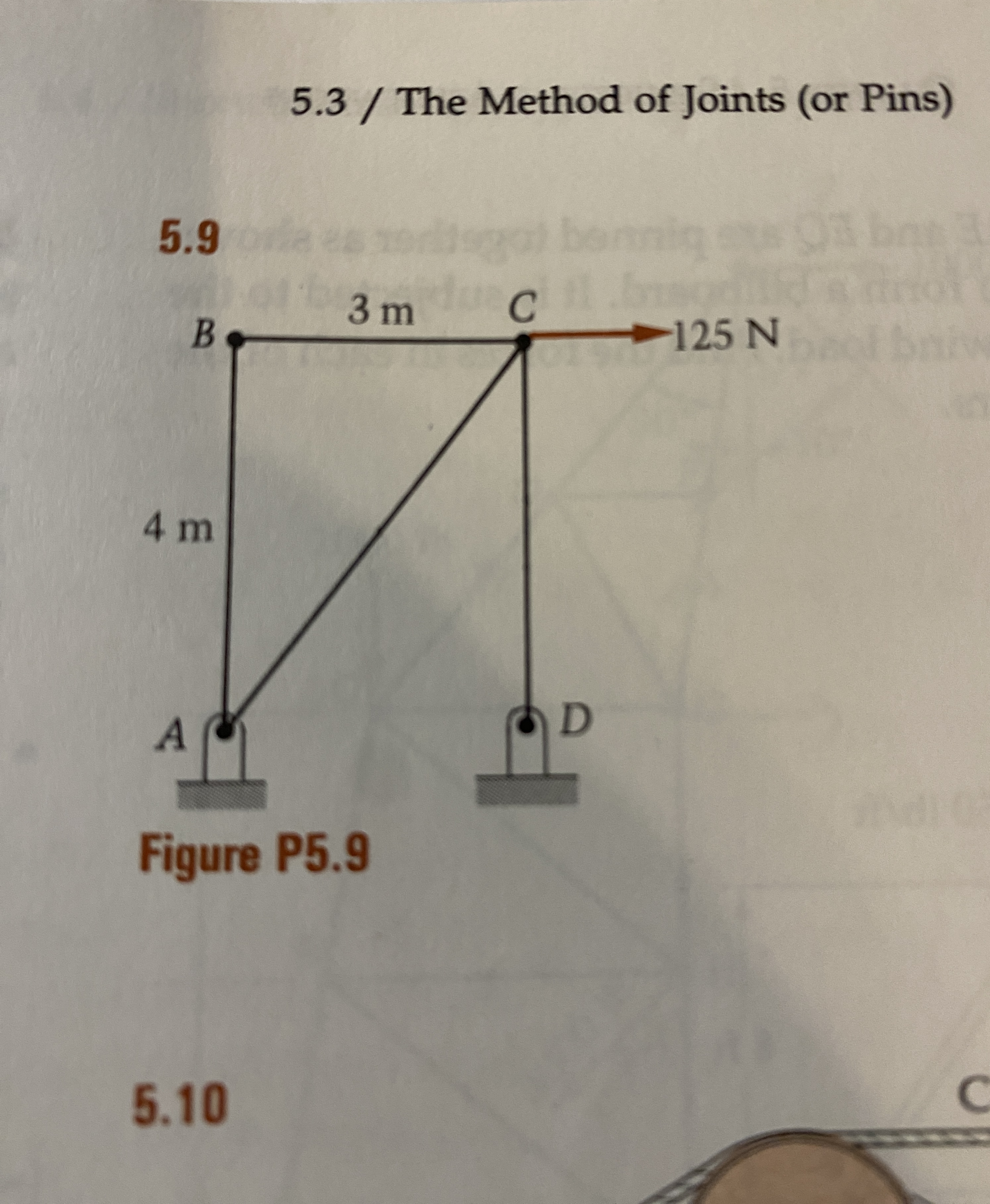 Section 5 . 3 Find the forces in each member of
