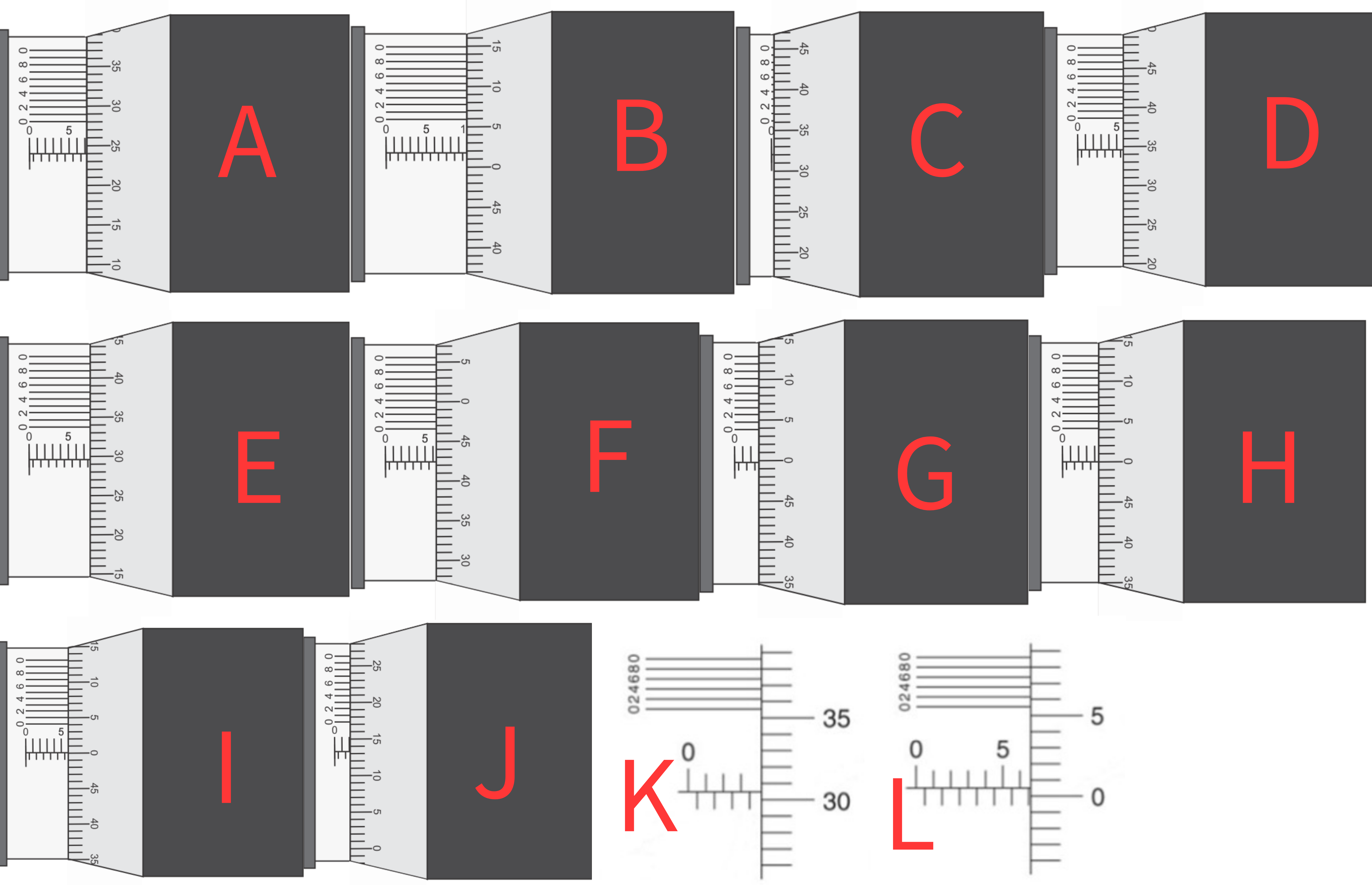 Please state the dimensions of each micrometer