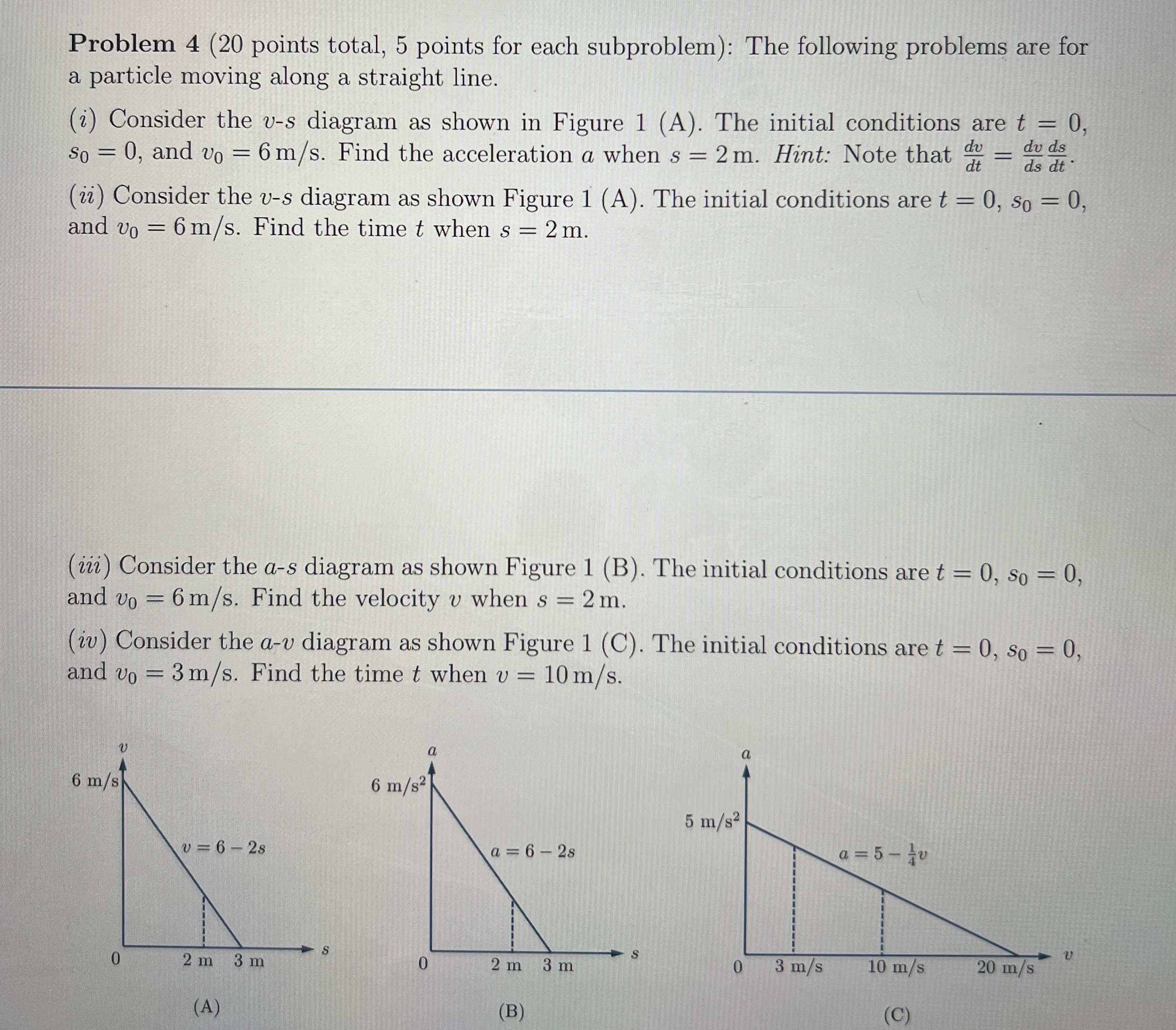Problem 4 ( 2 0 points total, 5 points for each