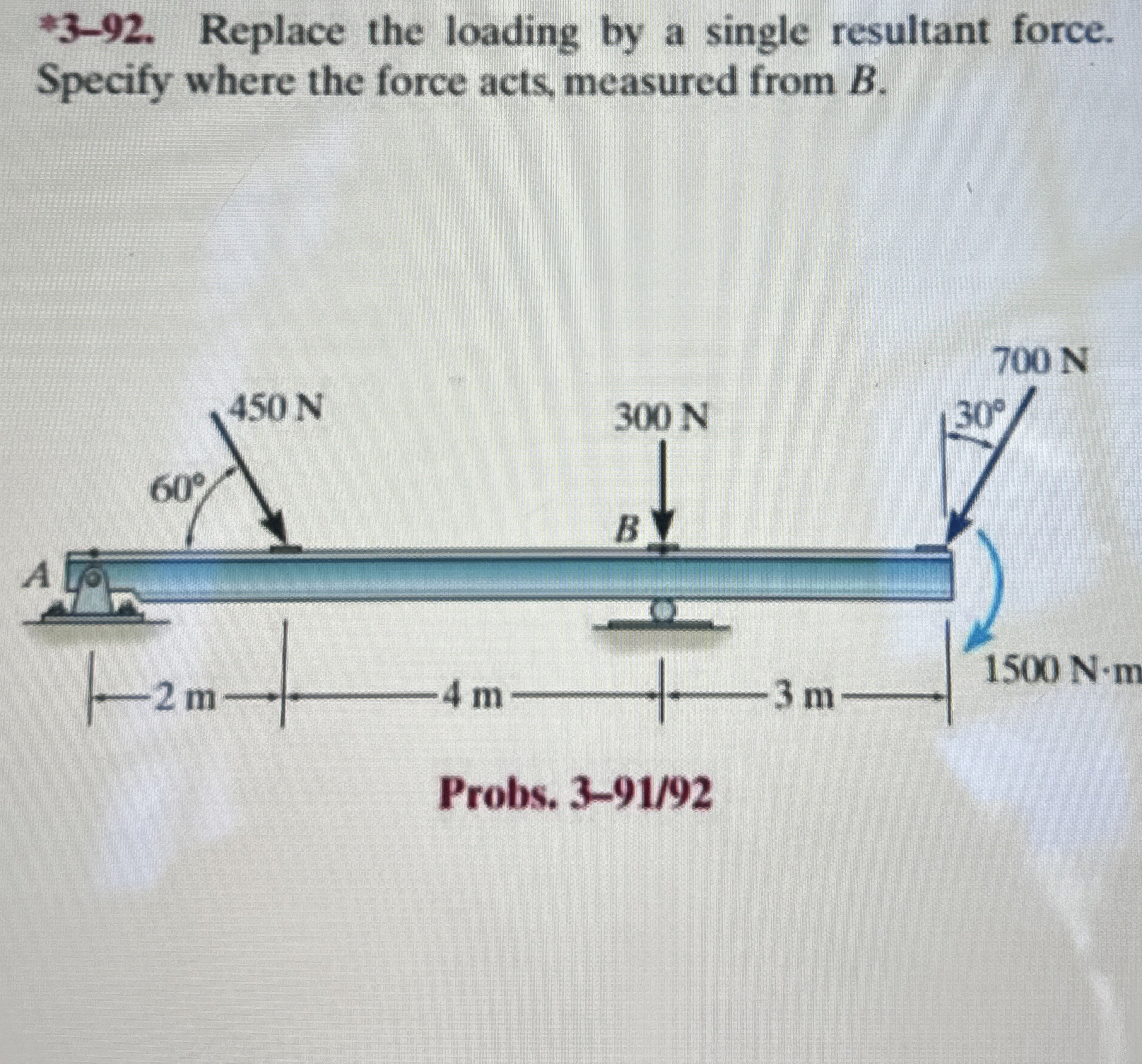 * 3 - 9 2 . Replace the loading by a single