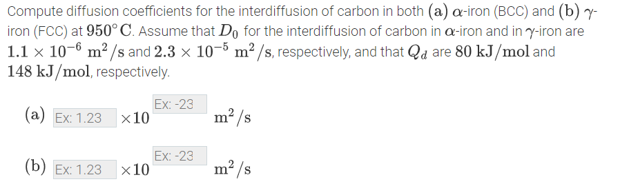 Compute diffusion coefficients for the