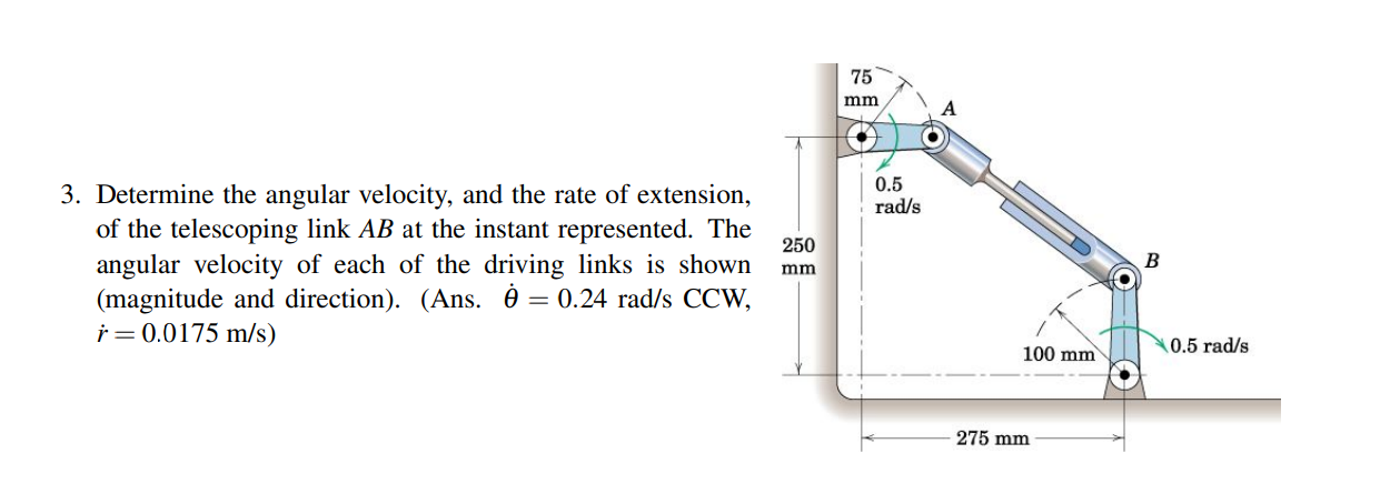 Determine the angular velocity, and the rate of