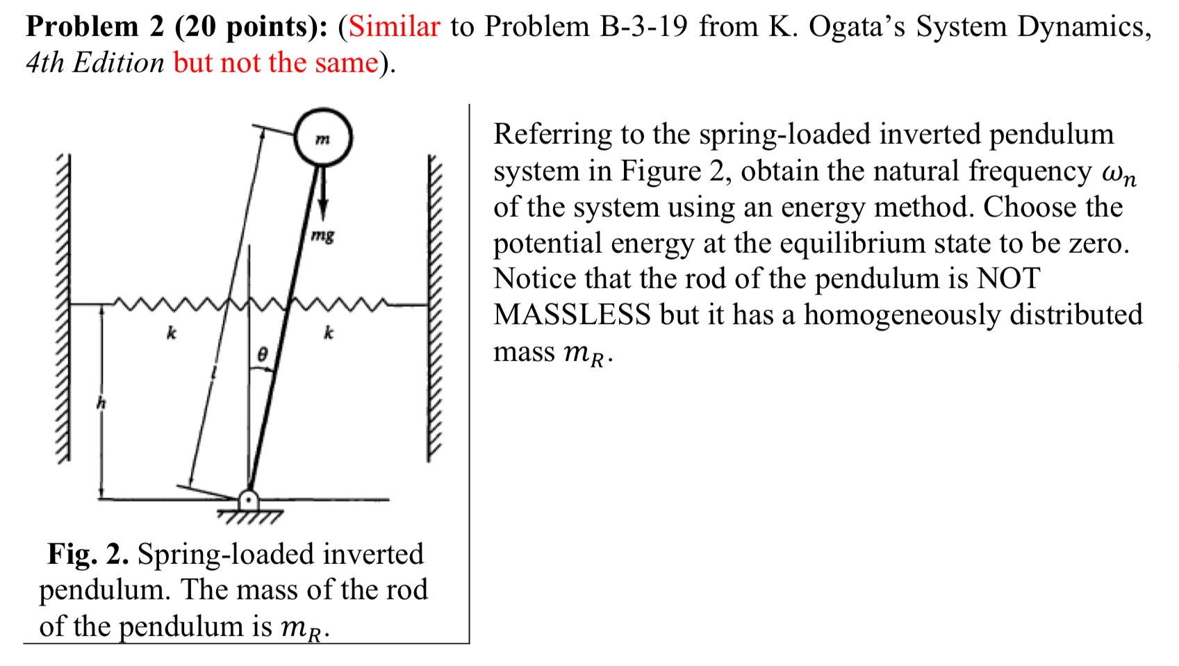Problem 2 ( 2 0 points ) : ( Similar to Problem B
