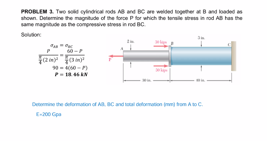 PROBLEM 3 . Two solid cylindrical rods A B and B