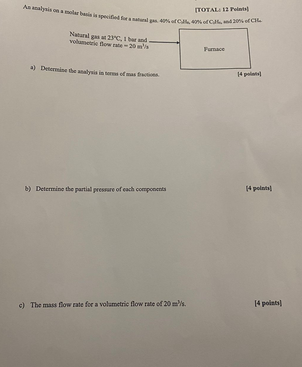 [ TOTAL: 1 2 Points ] a ) Determine the analysis