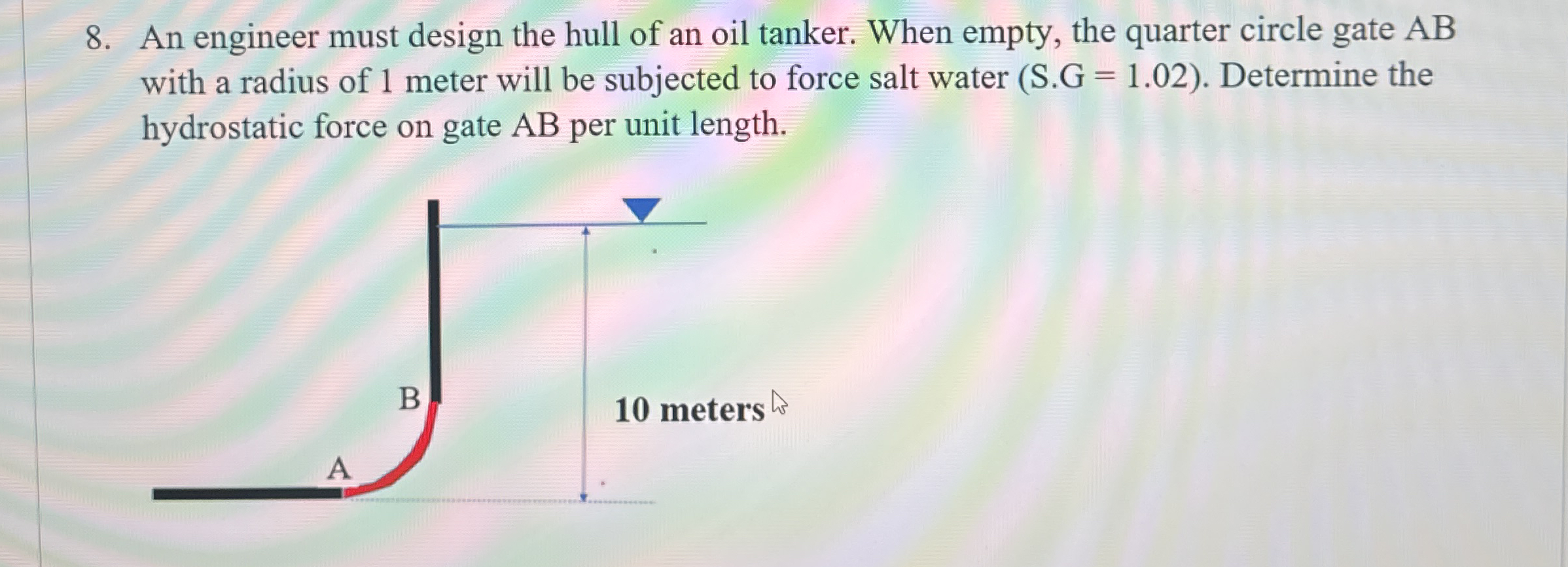 An engineer must design the hull of an oil tanker