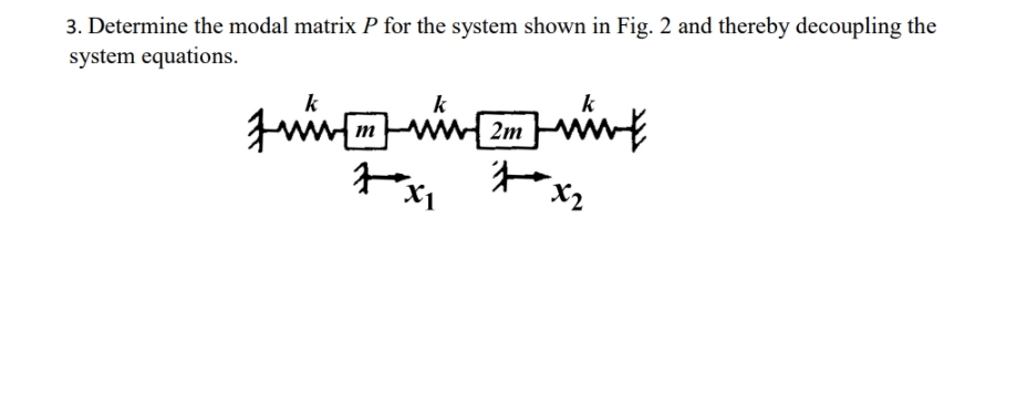 Determine the modal matrix P for the system shown