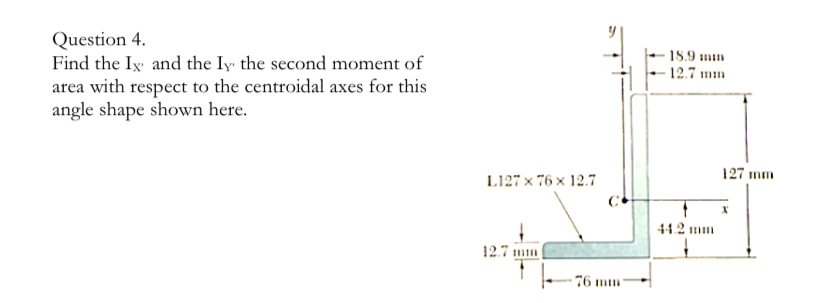 Question 4 . Find the I x ' and the I Y ' the