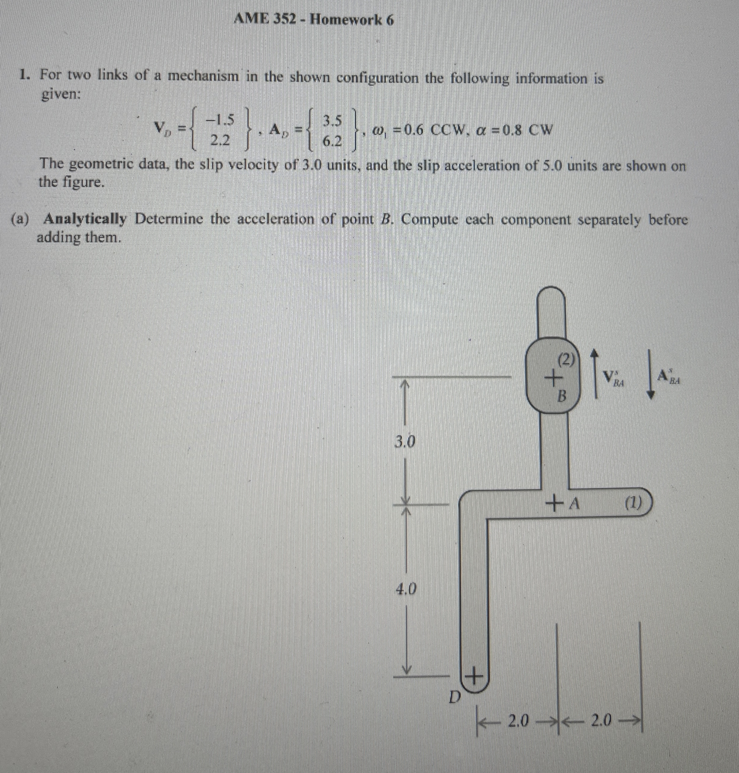 AME 3 5 2 - Homework 6 For two links of a