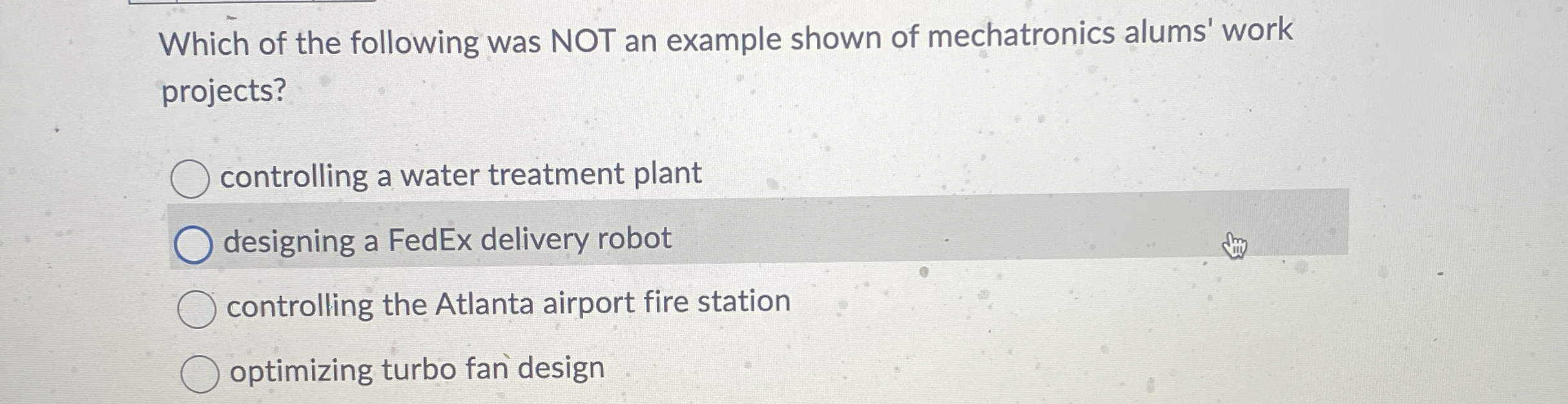 Which of the following was NOT an example shown