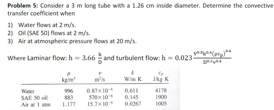 Problem 5 : Consider a 3 m long tube with a 1 . 2