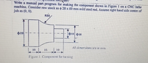 Write a manaal part program for making the
