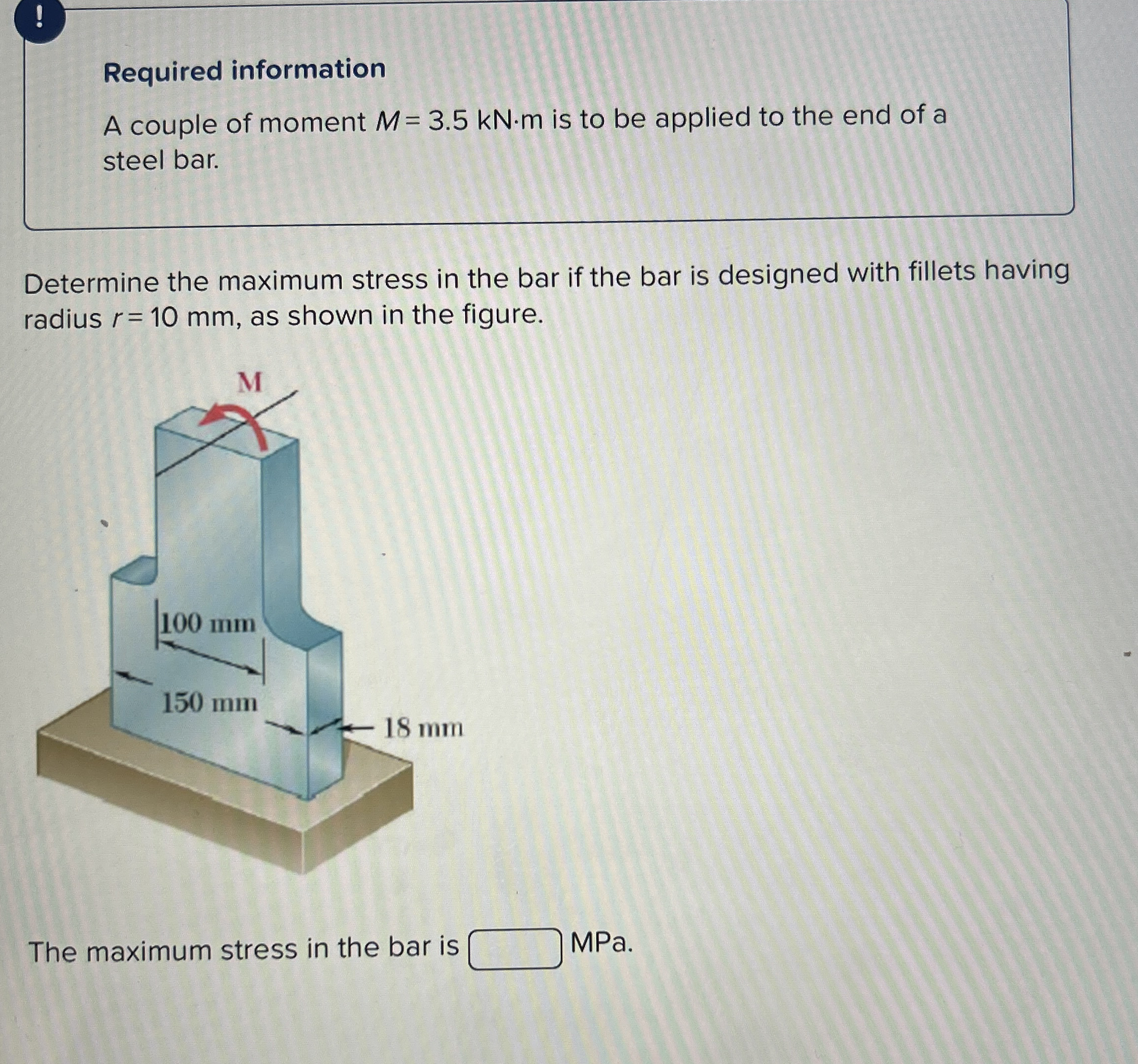 ! Required information A couple of moment M = 3 .